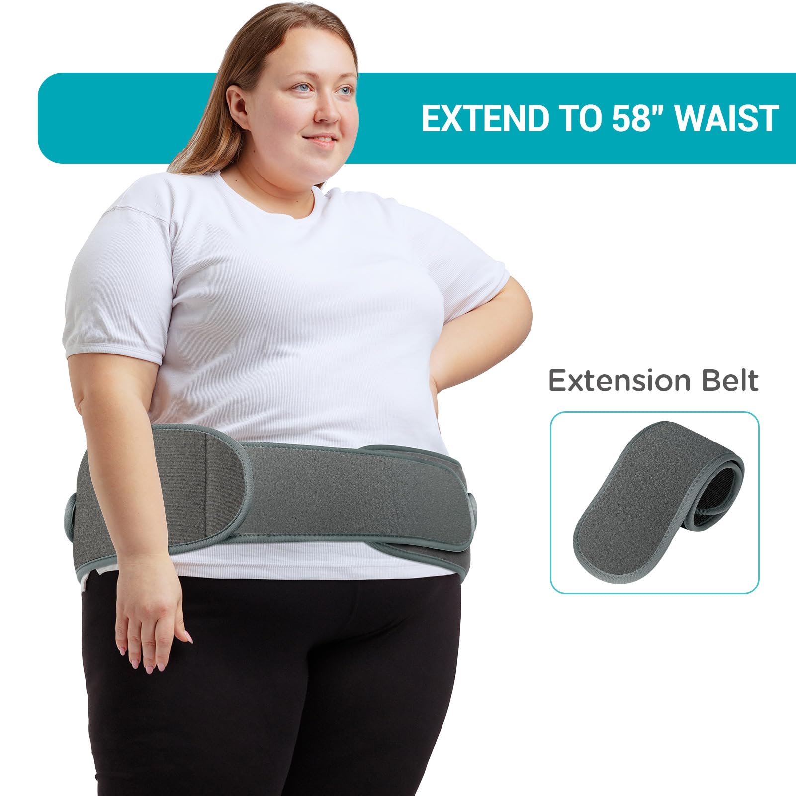 Ceinture-extension jusqu’à 147 cm pour une couverture lombaire flexible
