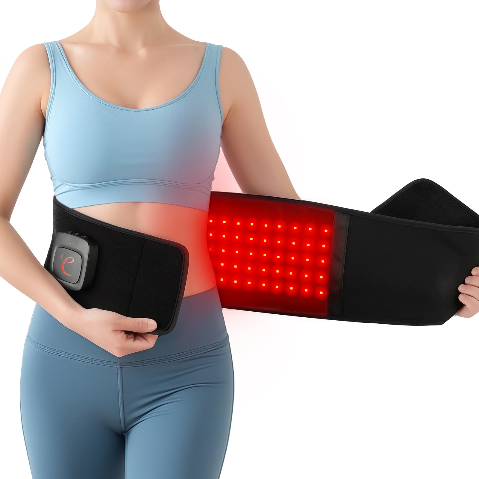 Ceinture Comfytemp avec lumière rouge 660nm pour une détente ciblée à domicile.