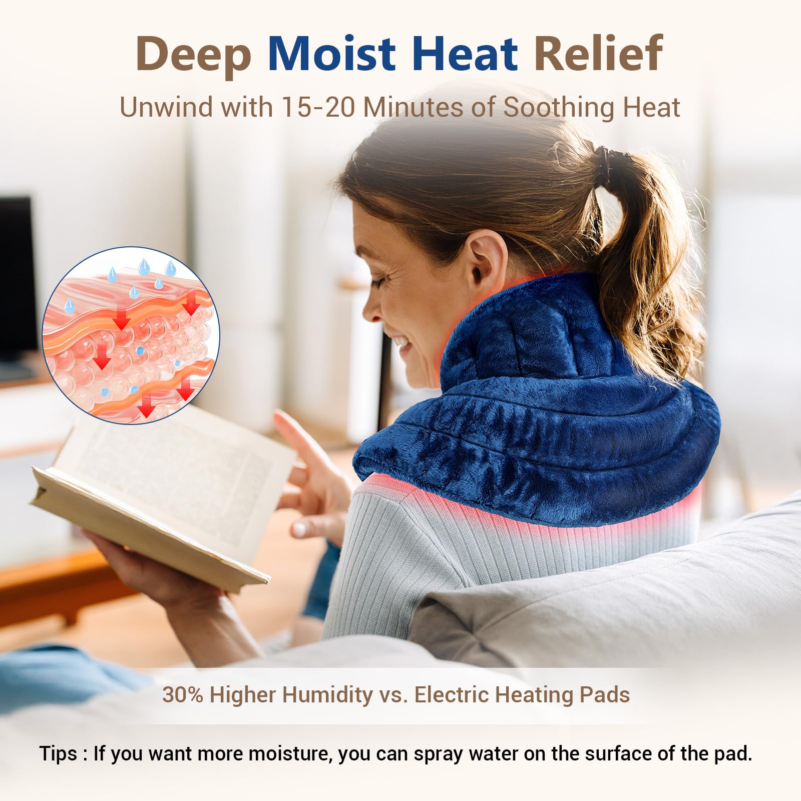 Comfytemp chaleur humide au micro-ondes procure une sensation apaisante.