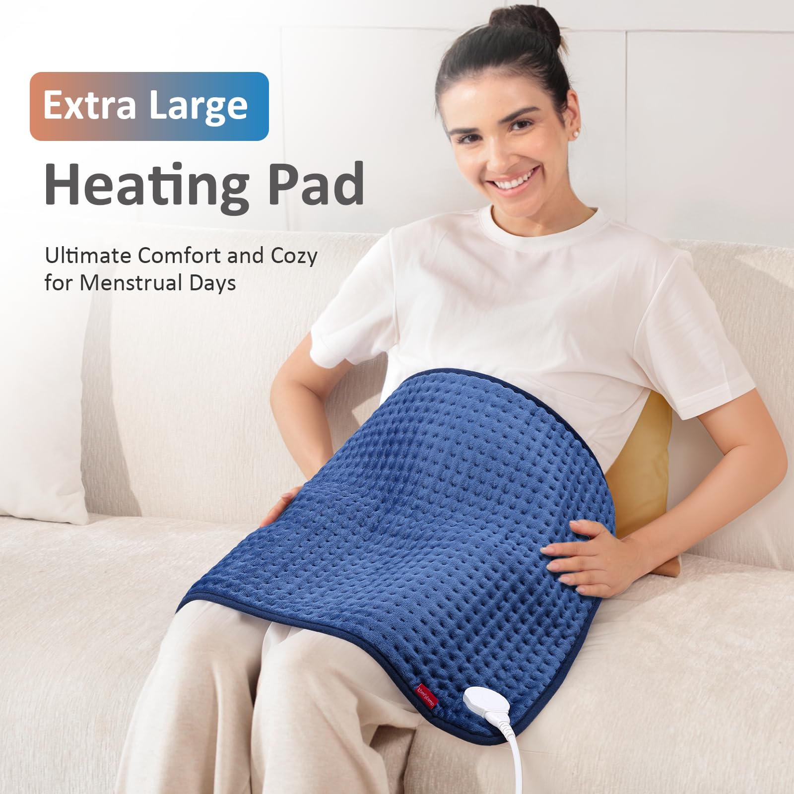 Comfytemp chaleur rapide et uniforme apaise les muscles et tensions.