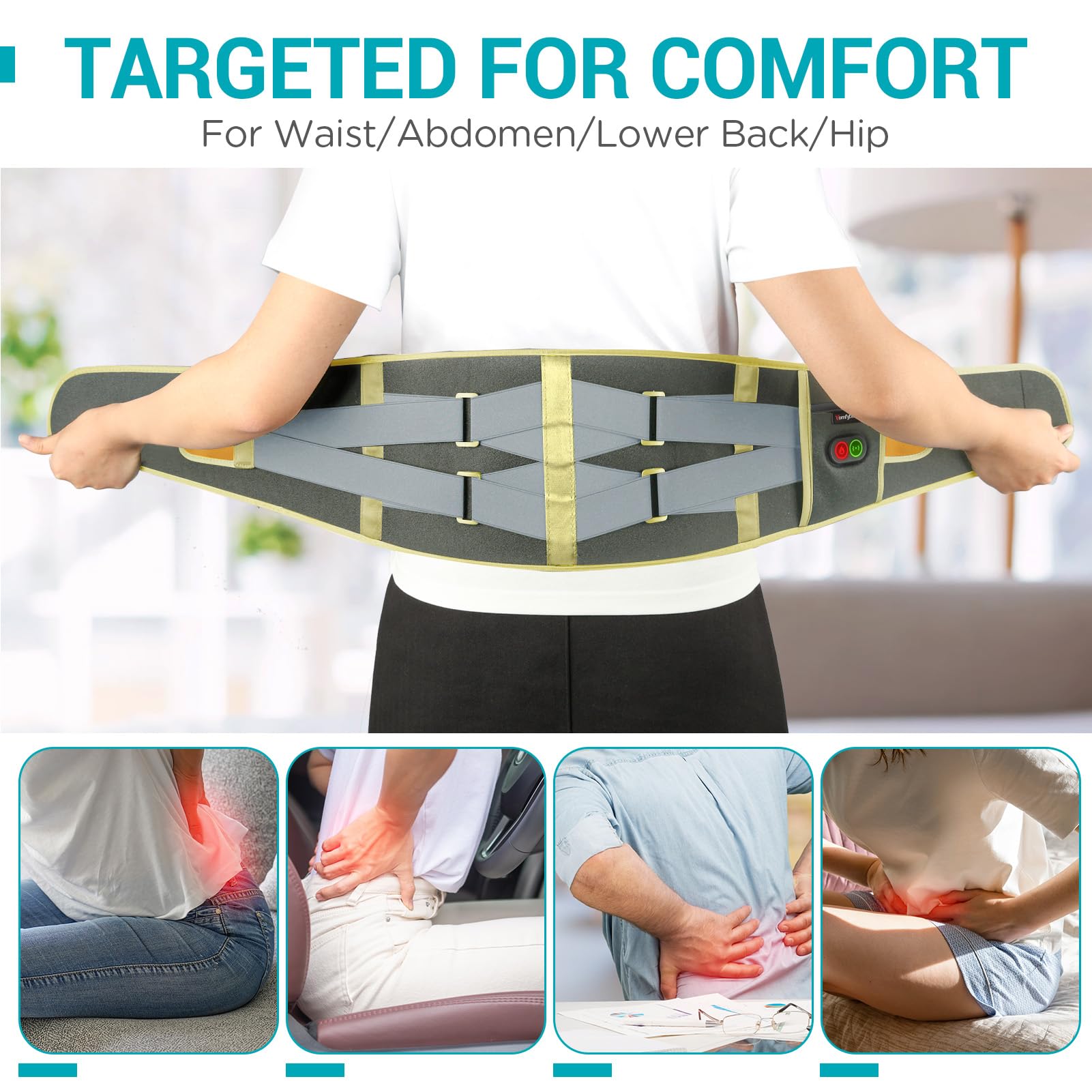 Système chauffant et massage Comfytemp pour le dos et les lombaires.