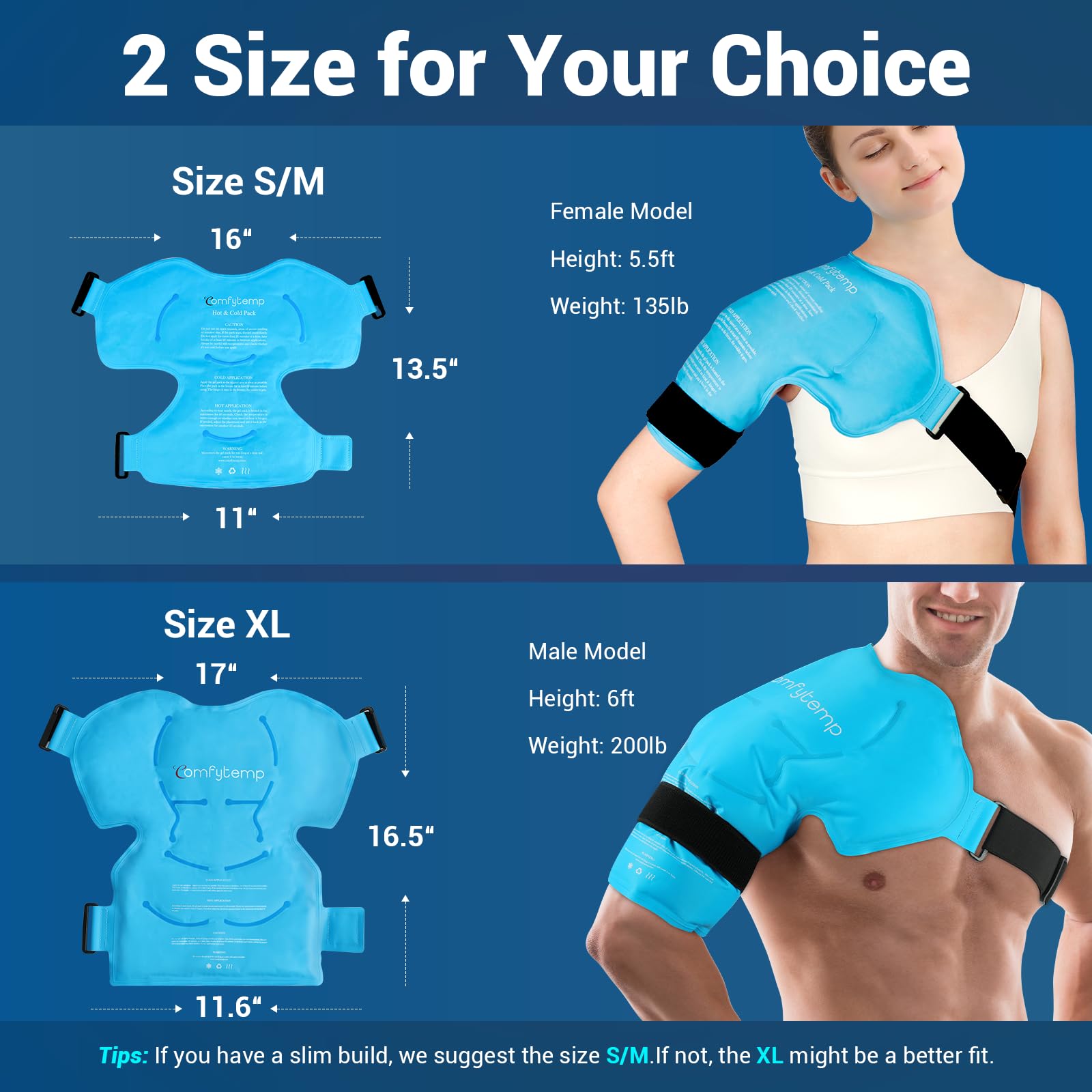 Comfytemp coiffe rotateurs glace pack: couverture extendue pour l’épaule.