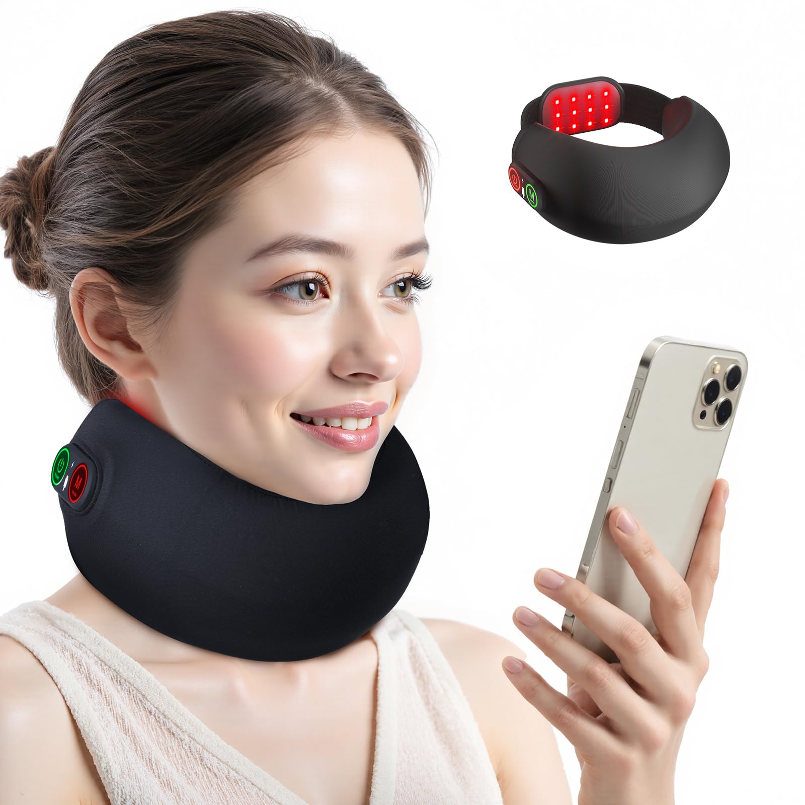 Comfytemp collier cervical, vue avant, soutien potentiel de la posture au bureau