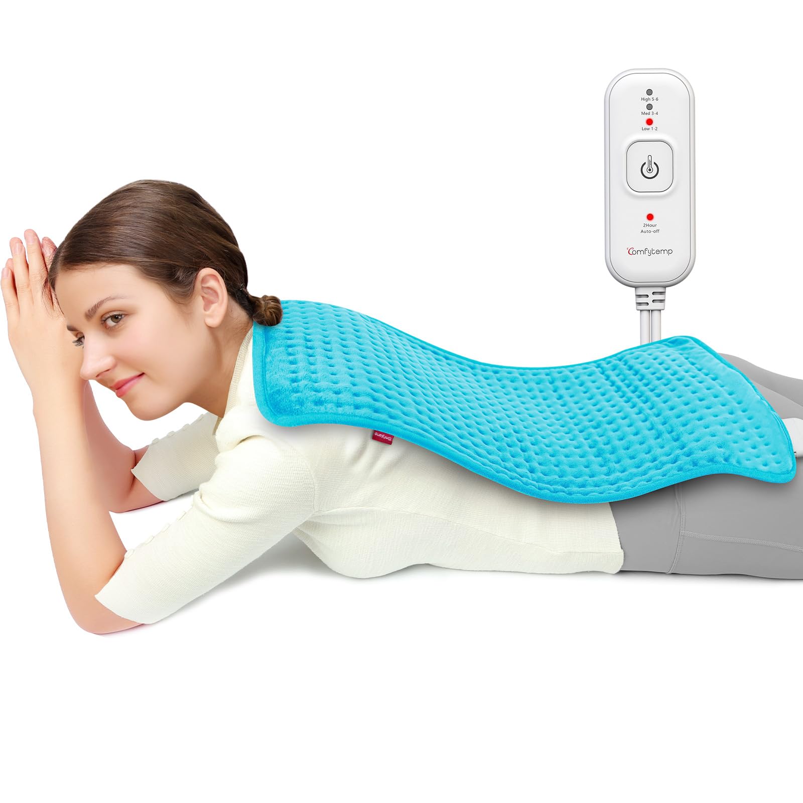 Coussin chauffant Comfytemp dos grand offrant chaleur enveloppante après l'effort.