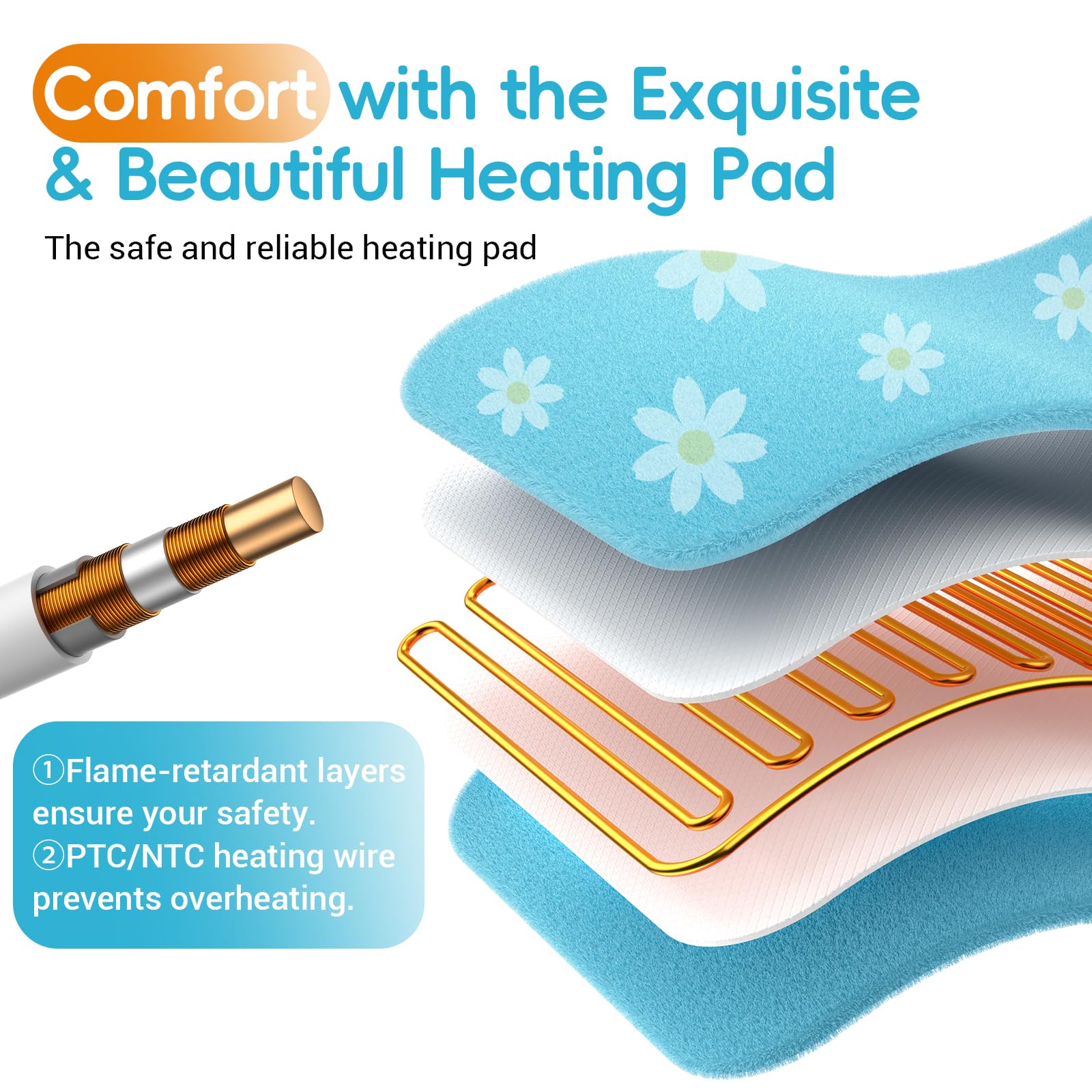 Coussin Comfytemp lavable en machine avec cordon détachable.