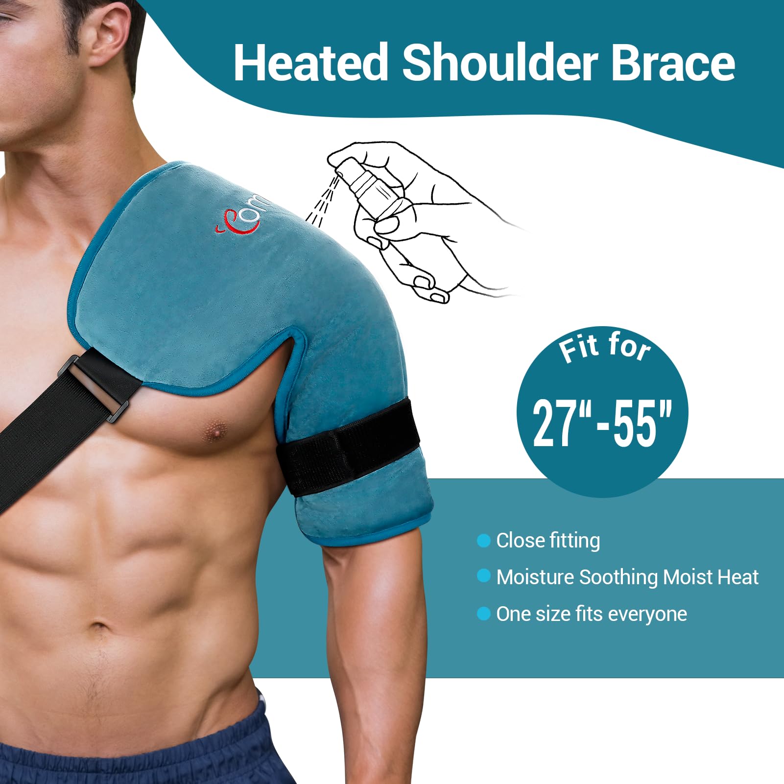 Comfytemp écharpe thermique épaule assure chaleur stable et uniforme.