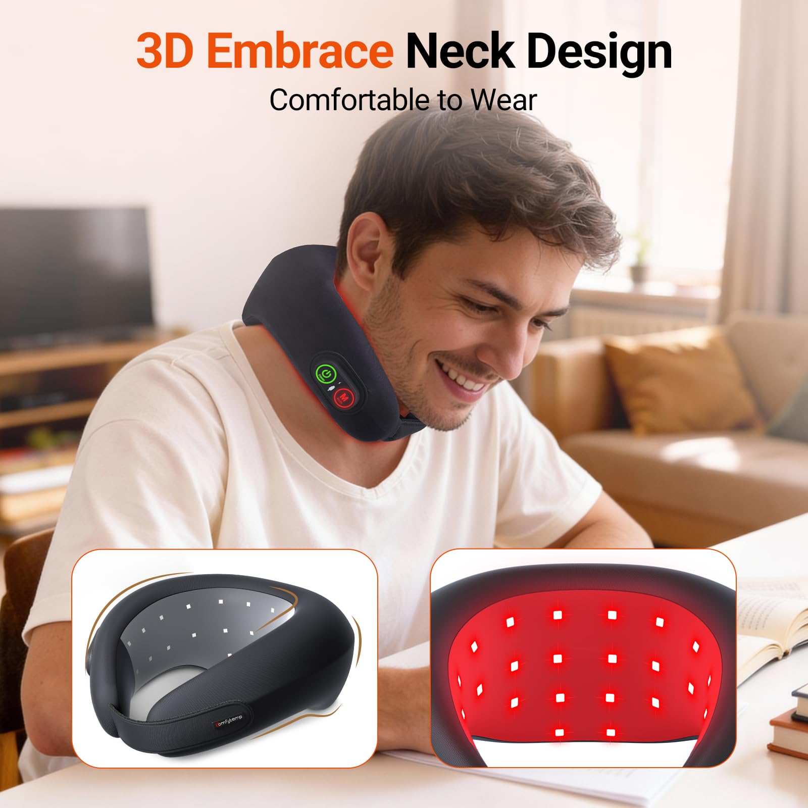 Conception ergonomique de Comfytemp épouse le cou pour un porté agréable.