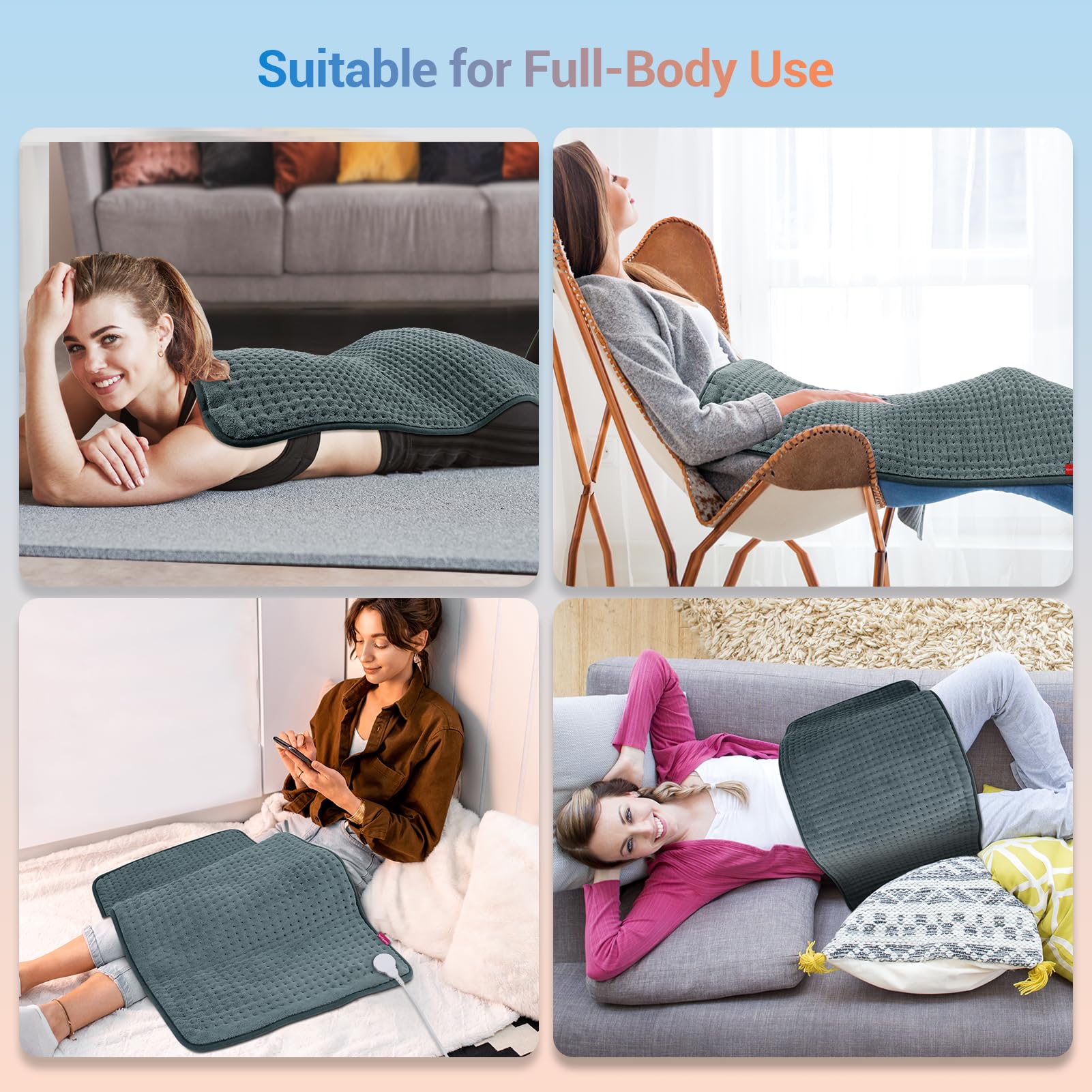 Comfytemp fil thermique dense assure un réchauffement rapide et uniforme.