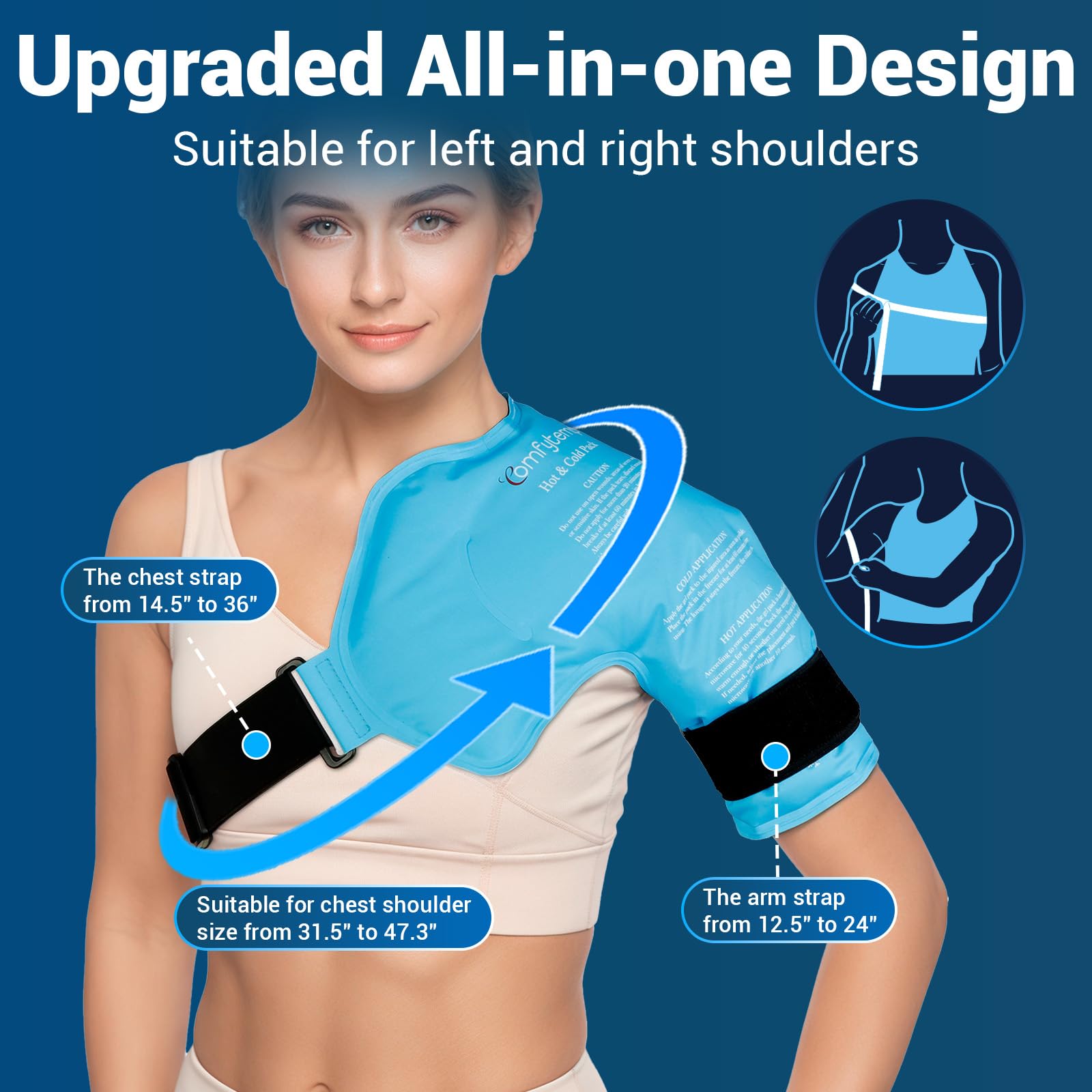 Comfytemp gel épaule grande taille: couverture généreuse pour zones sensibles.