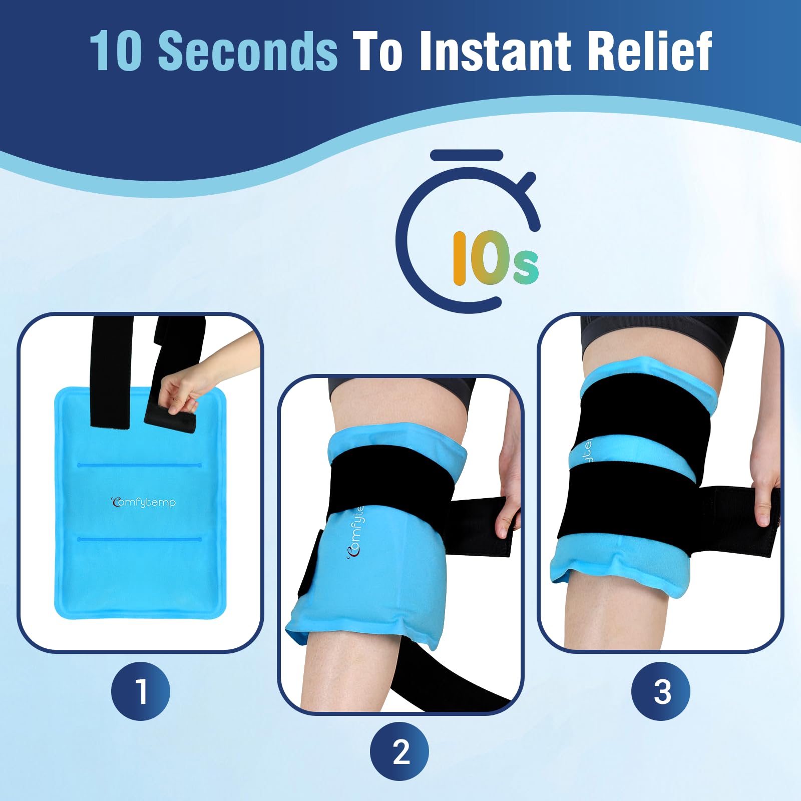 Comfytemp gel glace genou : soulagement ciblé pour les articulations.