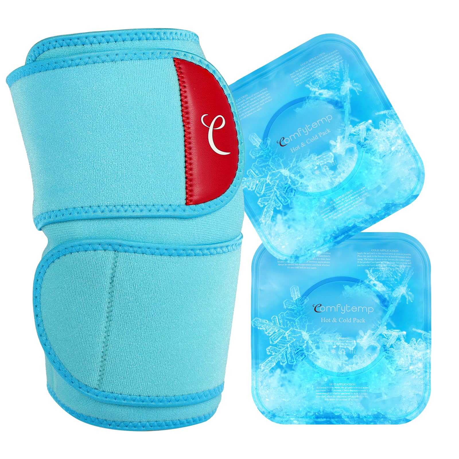 Comfytemp genou bande-glace-double-packs: soulagement potentiel grâce à deux gels réutilisables.