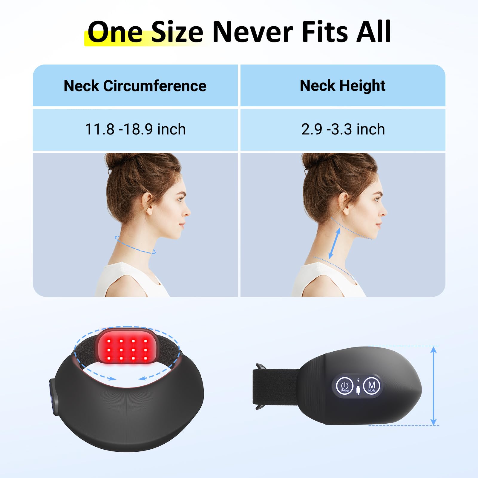 Comfytemp lumière rouge sur silicone, nettoyage facile après transpiration