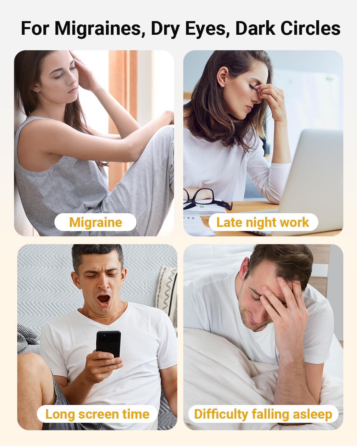 Comfytemp Masseur Yeux: batterie longue durée pour sessions prolongées.