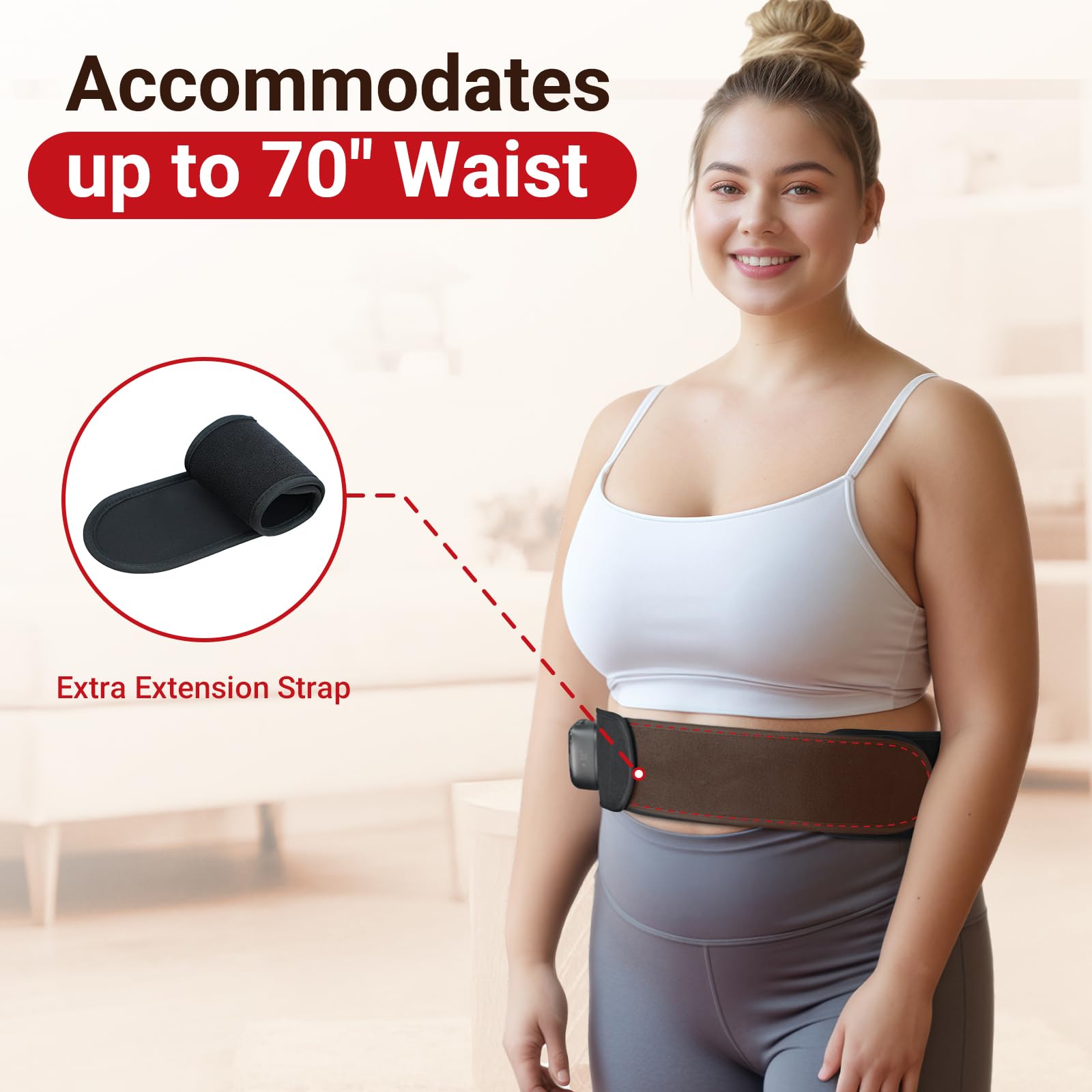 Comfytemp Ceinture avec 4 modes et 9 niveaux pour une séance adaptée.