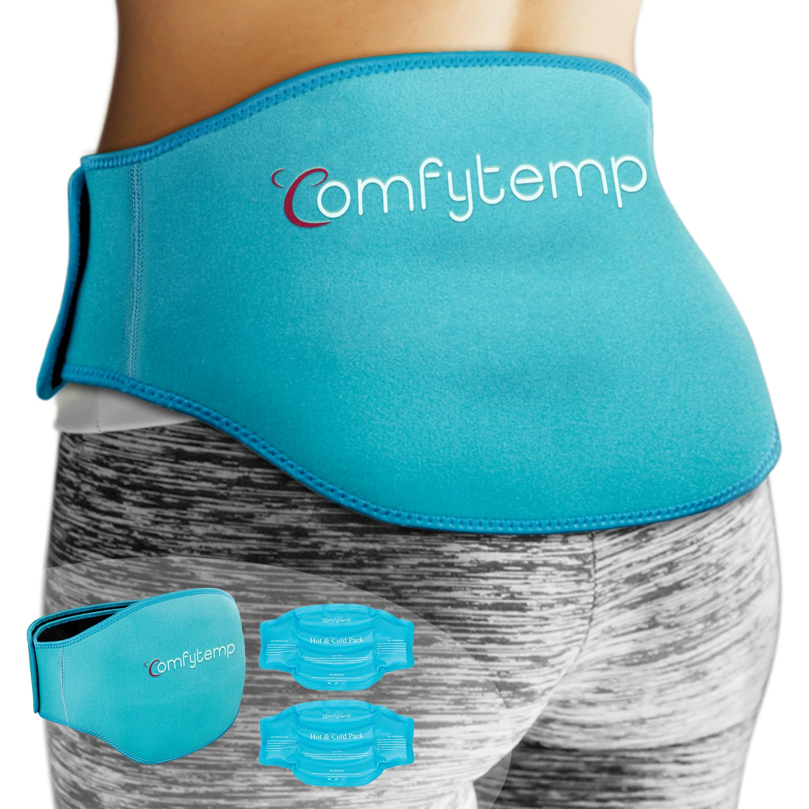 Comfytemp pack gel dos: deux packs pour thérapie chaude et froide du dos.