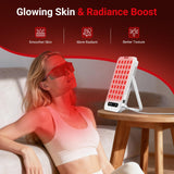 Lumière rouge 660nm sur la surface pour revitaliser la peau.