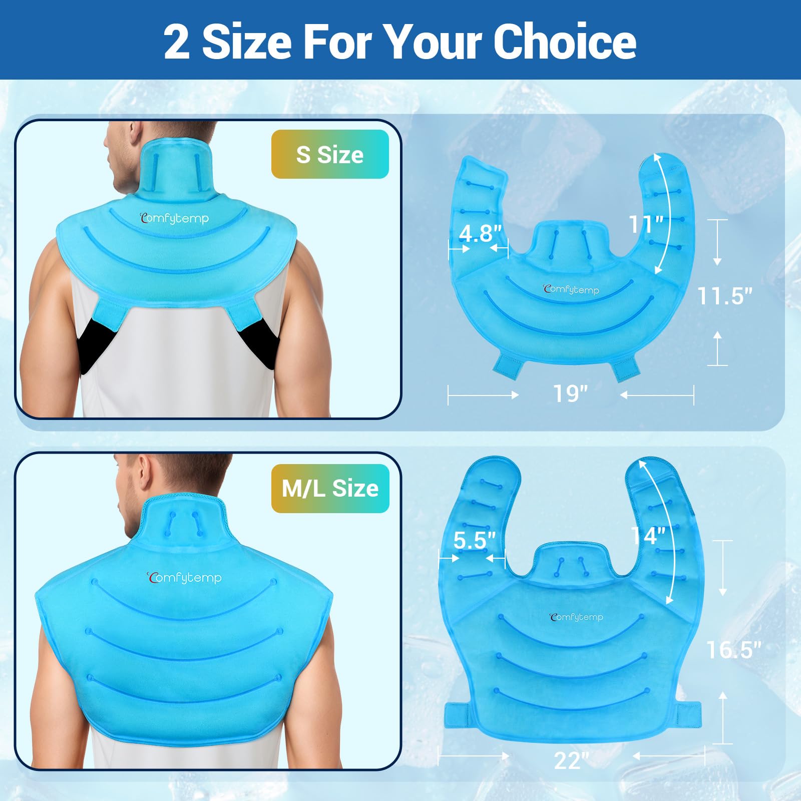 Poche de glace Comfytemp thérapie 3-en-1 pour cou, épaules et haut du dos.