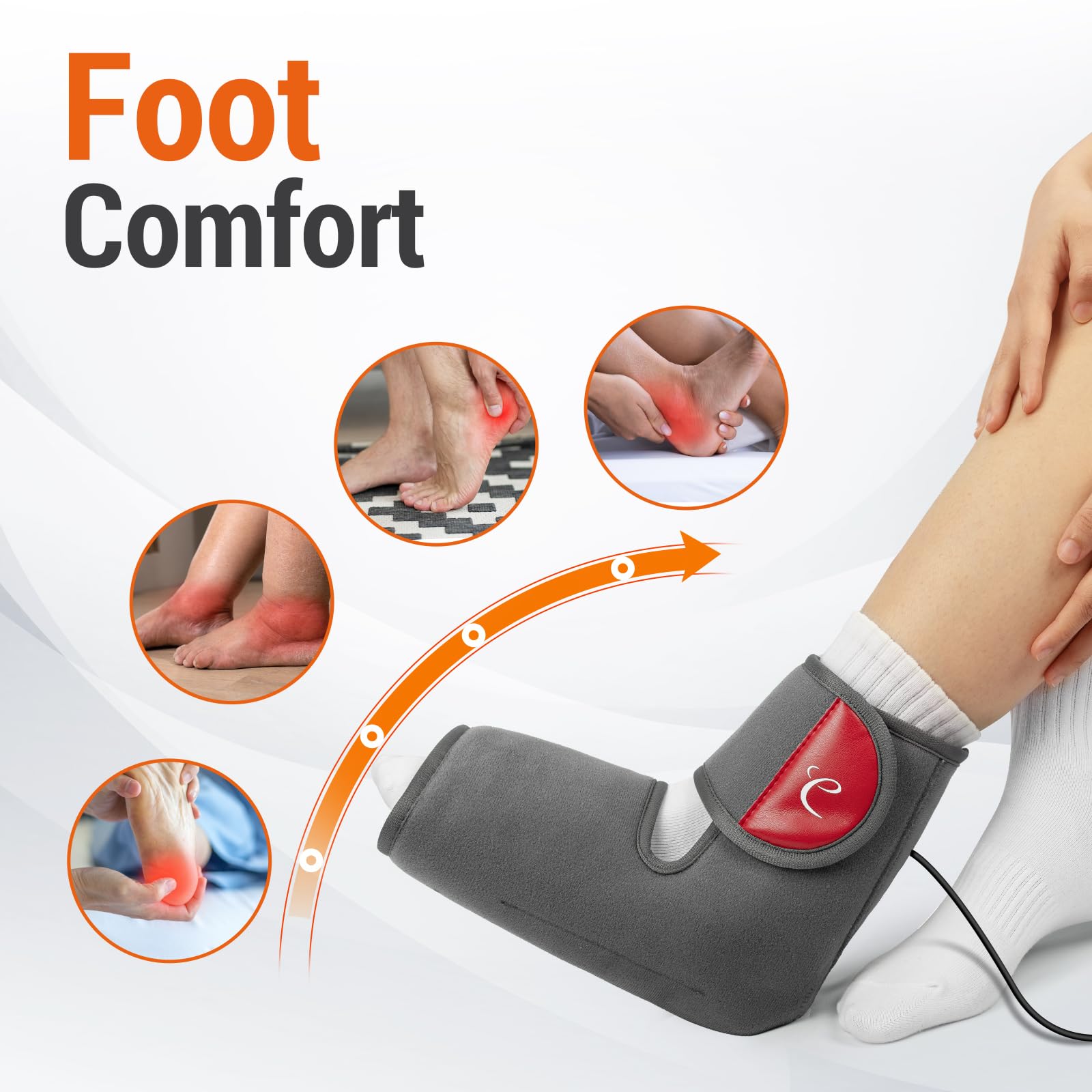 Comfytemp réglages thermiques et minuteries pour adapter chaleur et durée autour du pied.