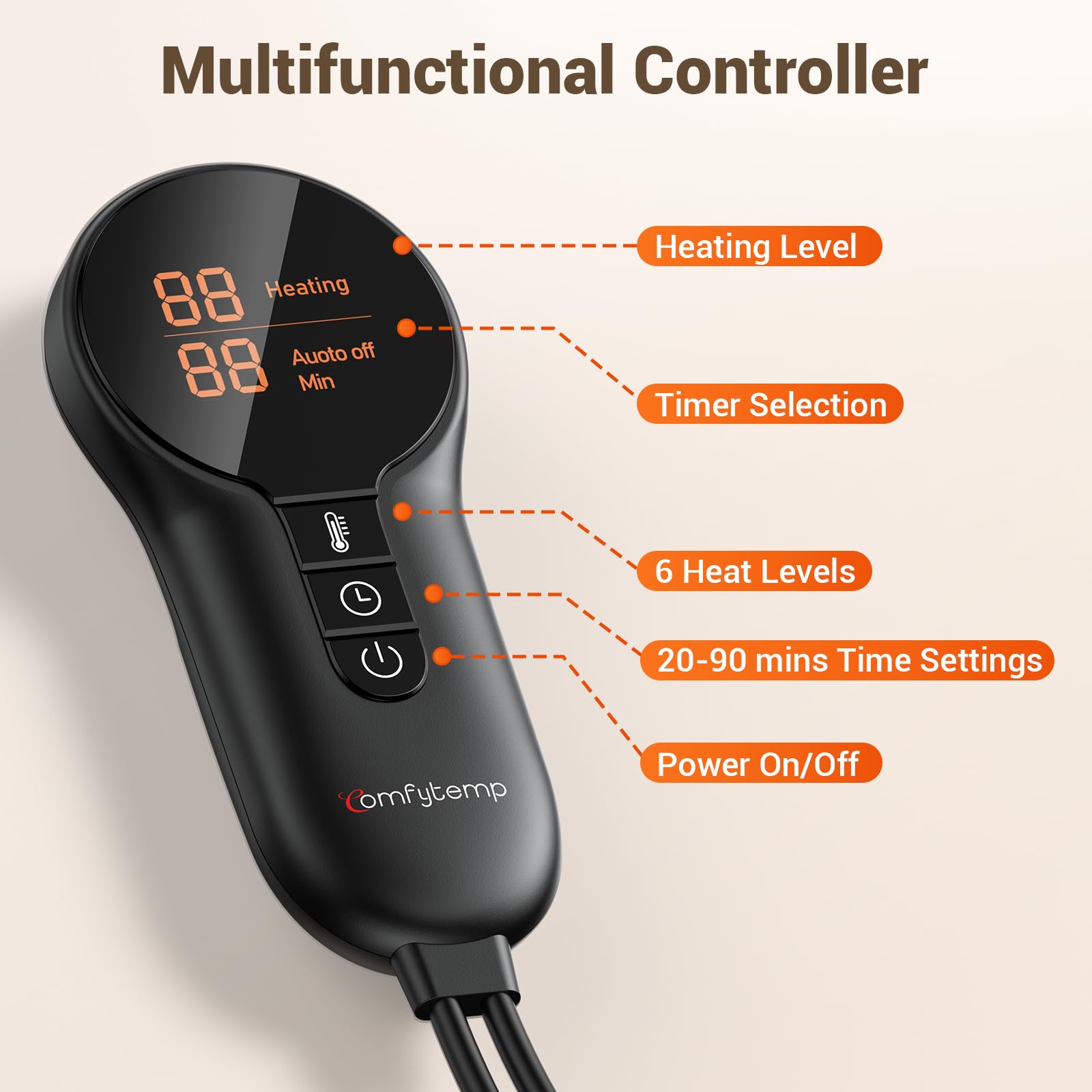 Sangle réglable Comfytemp pour une pose confortable autour de la taille.