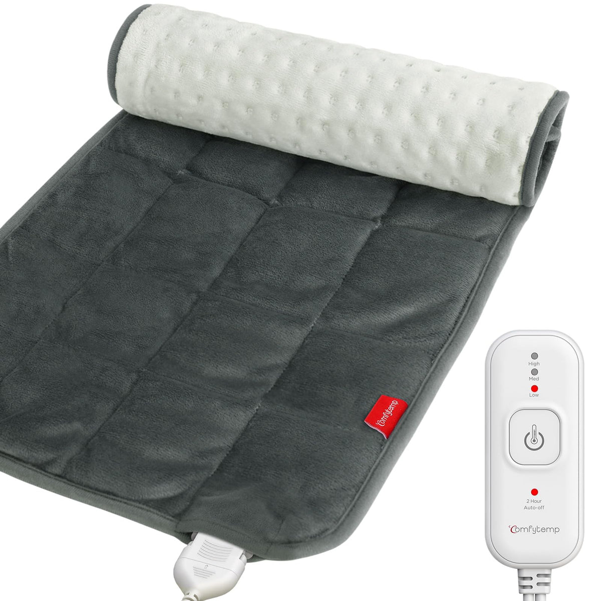 Comfytemp tapis chauffant poids-dos, chaleur enveloppante pour relaxation ciblée.