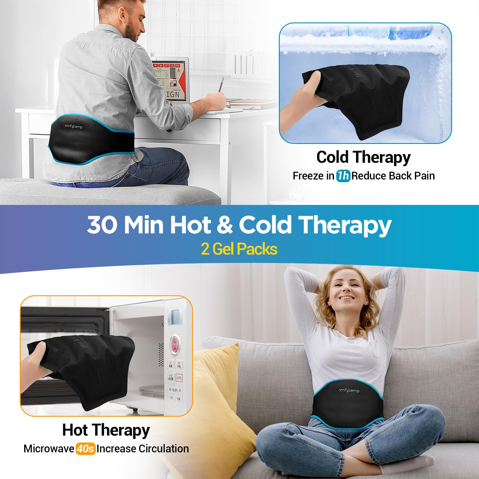 Comfytemp therapie-chaleur-dos : thérapie chaude facile pour détendre les muscles