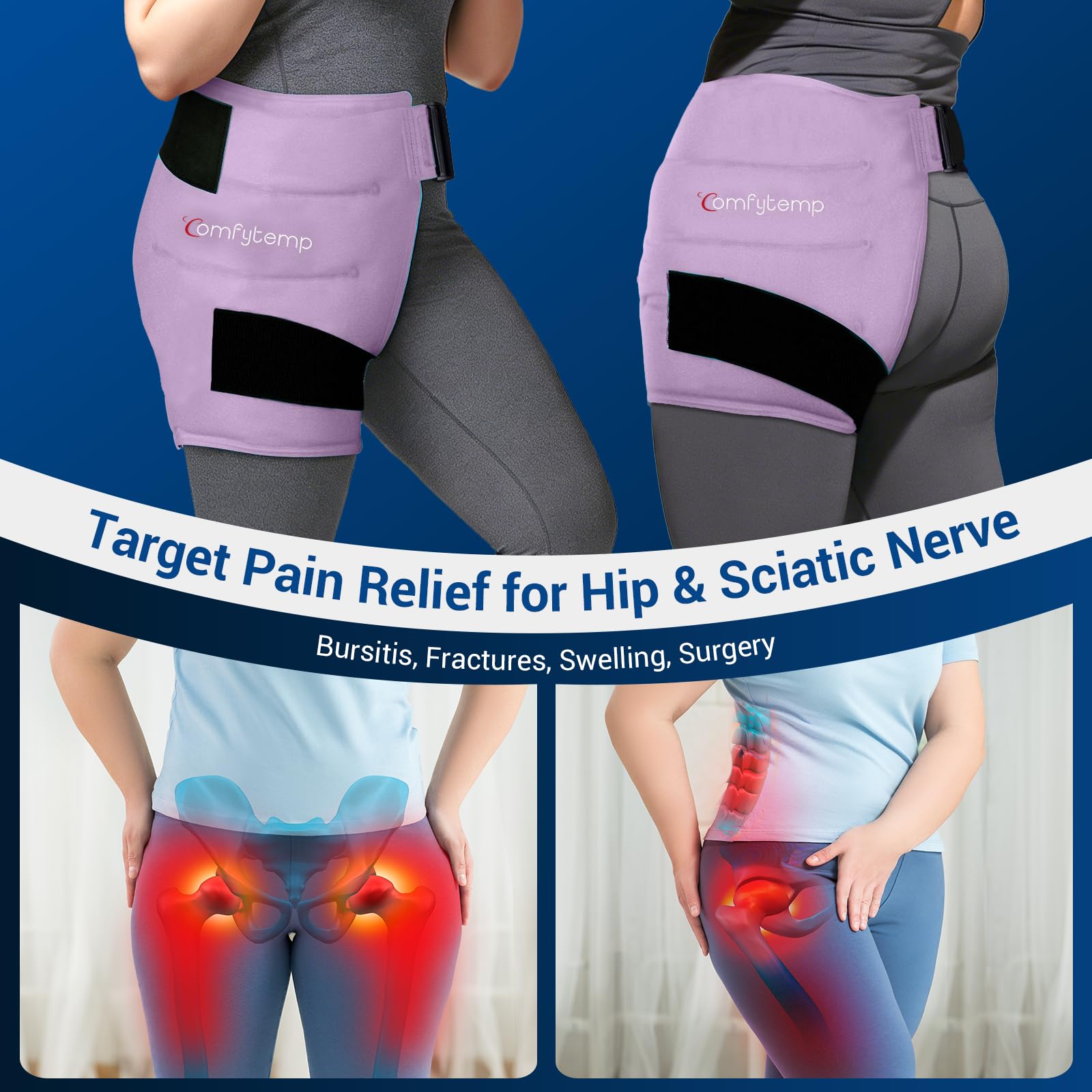 Therapie chaude et froide Comfytemp pour hanche, durée jusqu’à 30 minutes.