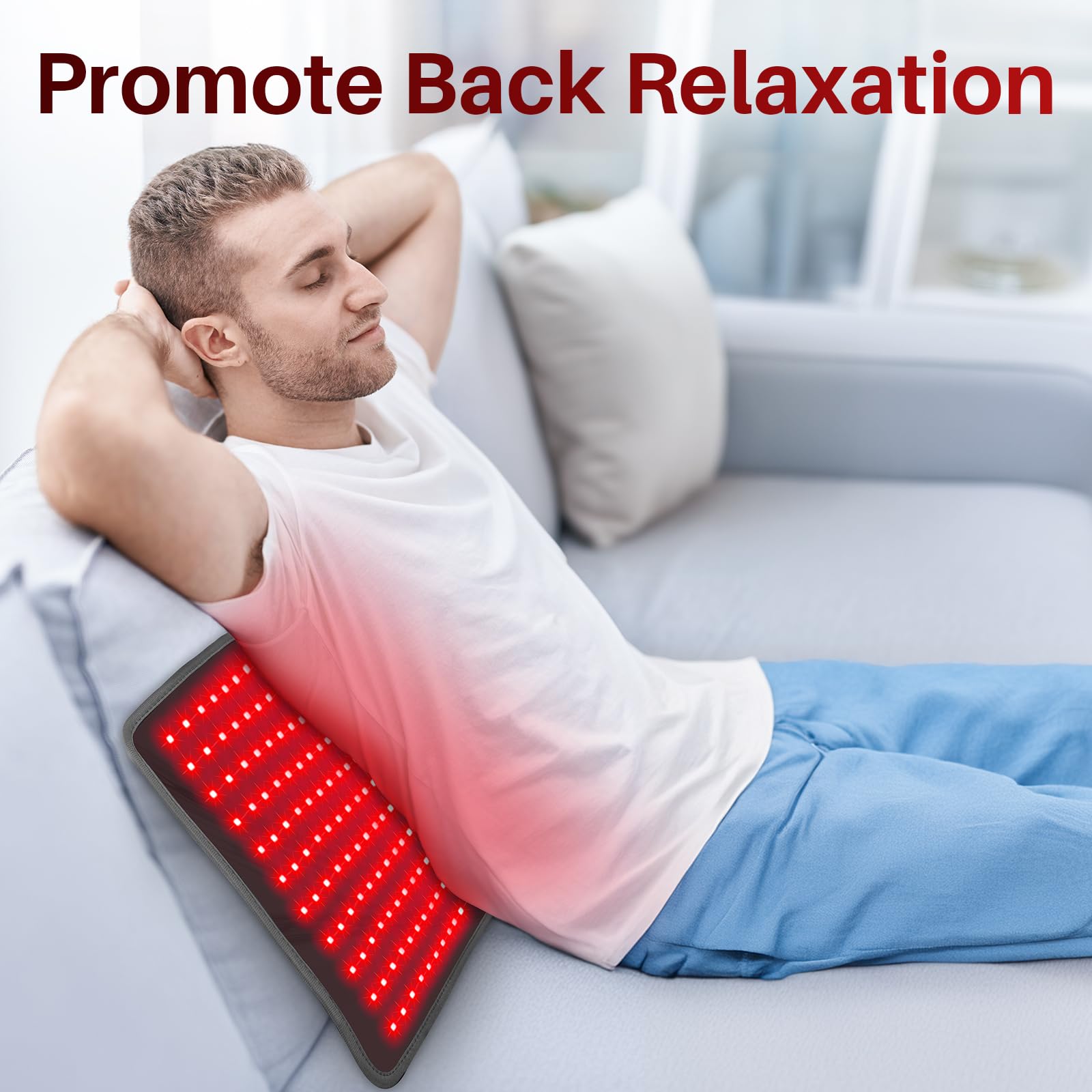 Comfytemp couverture lumineuse sur la cuisse, récupération musculaire potentielle.