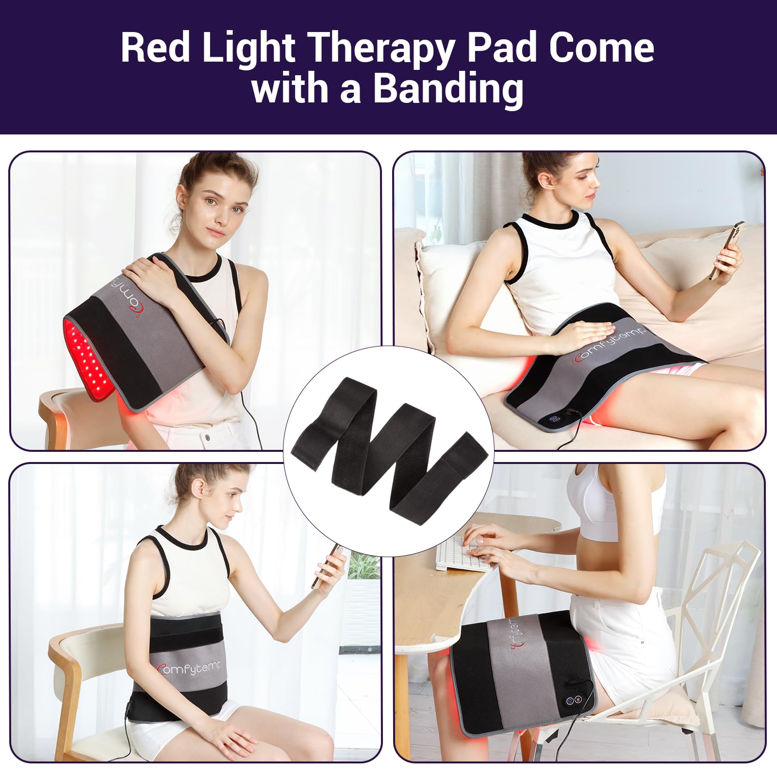 Comfytemp couverture lumineuse sur la taille, confort et relaxation possibles.