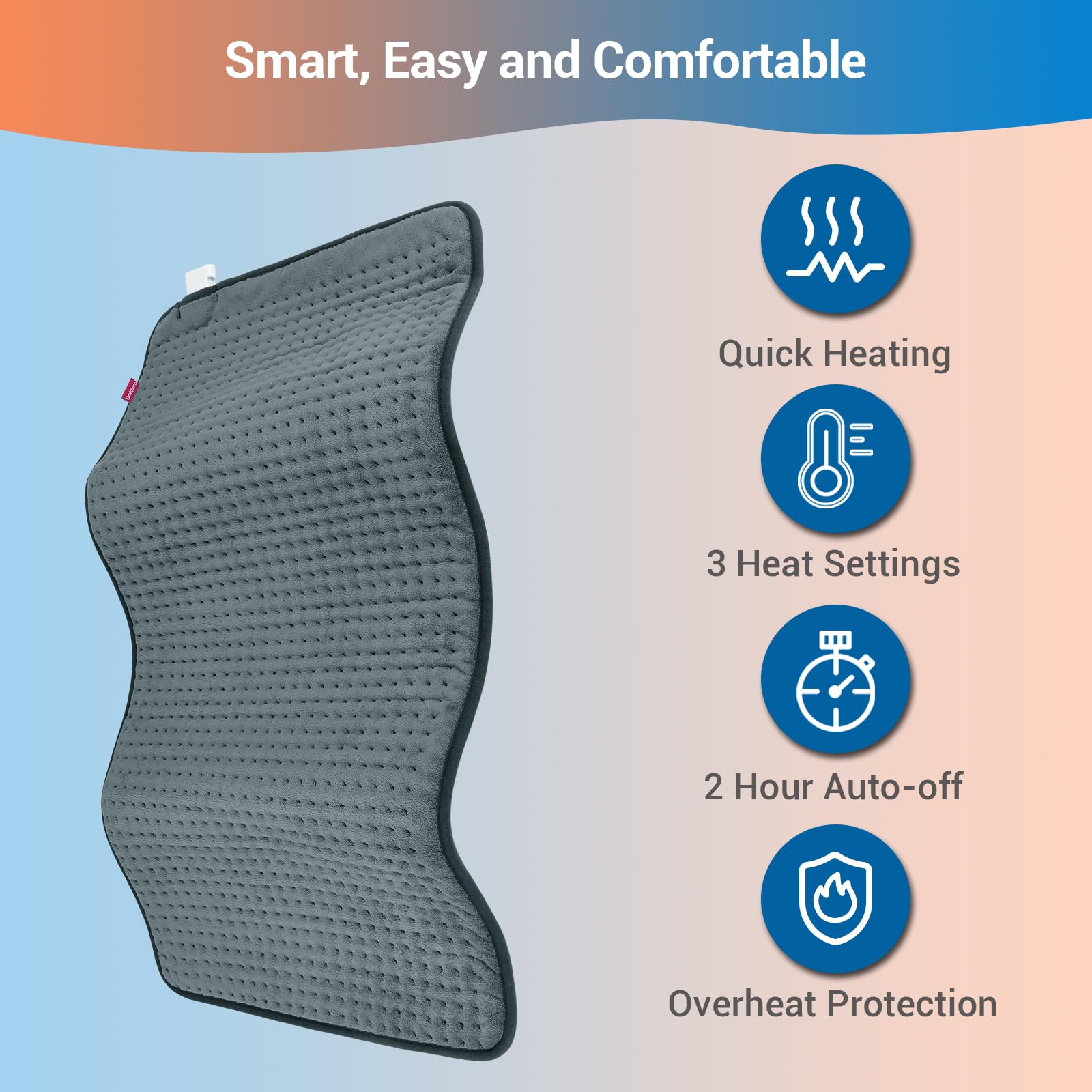 Comfytemp Thermopad chauffe rapidement pour un soulagement immédiat.