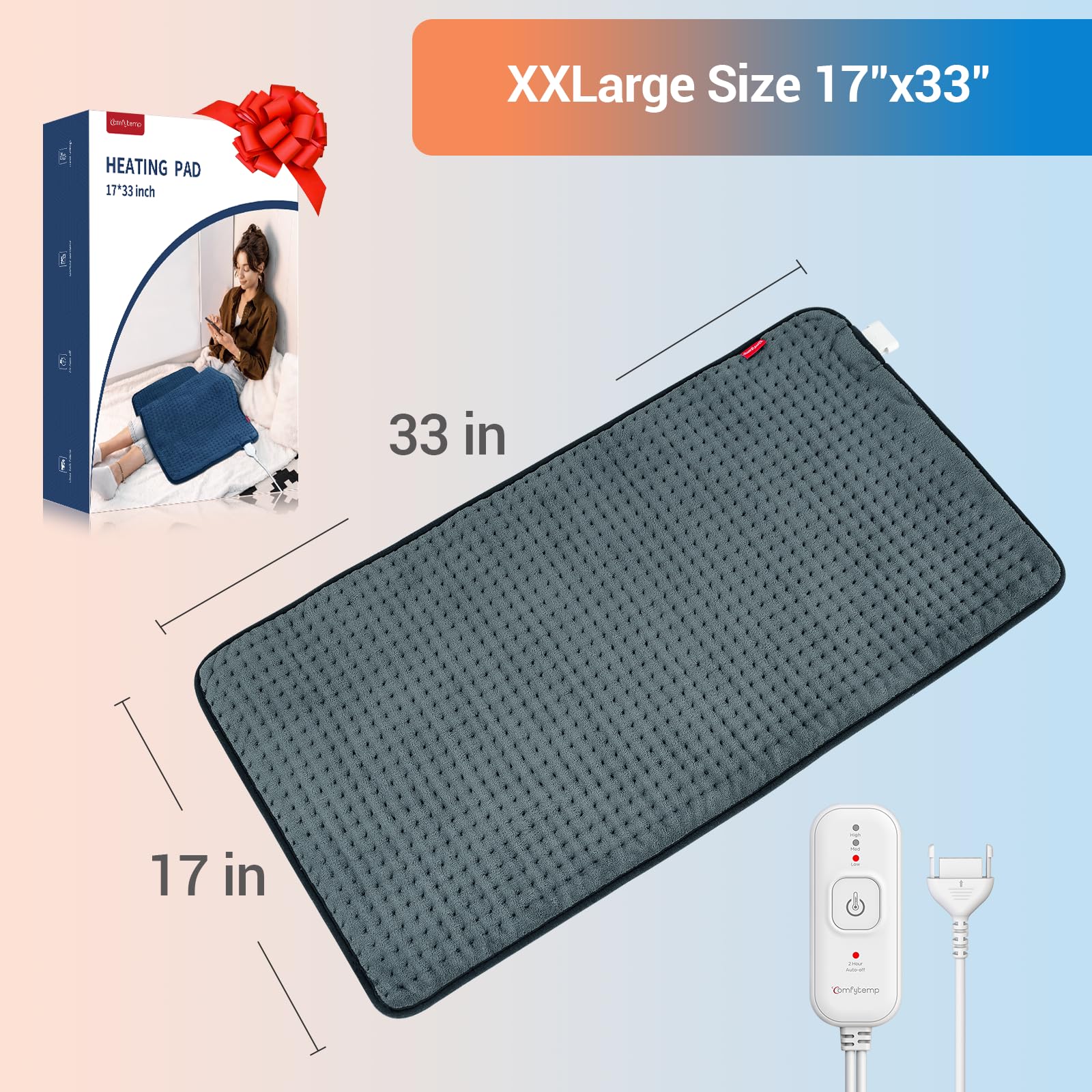 Comfytemp Thermopad cordon détachable facilite lavage et rangement.