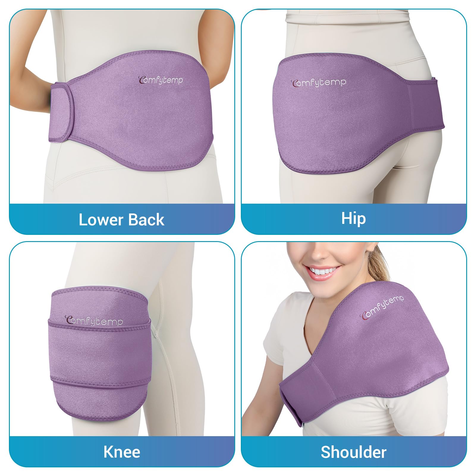 Comfytemp usage-chauds-froids-dos: thérapie chaude et froide adaptée au bas du dos.
