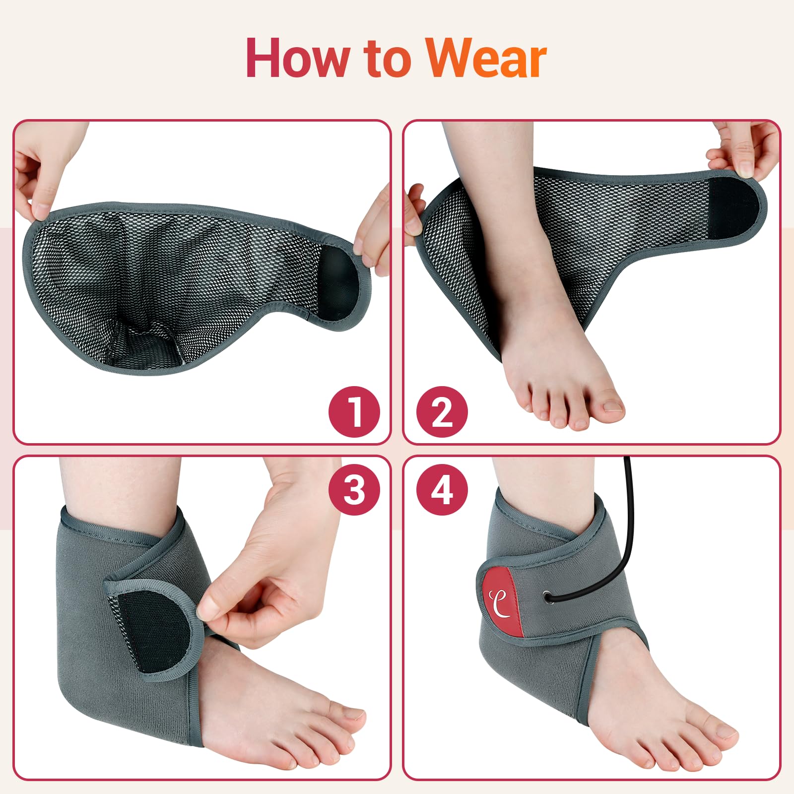 Comfytemp dimensions compactes adaptées à la cheville et au pied.