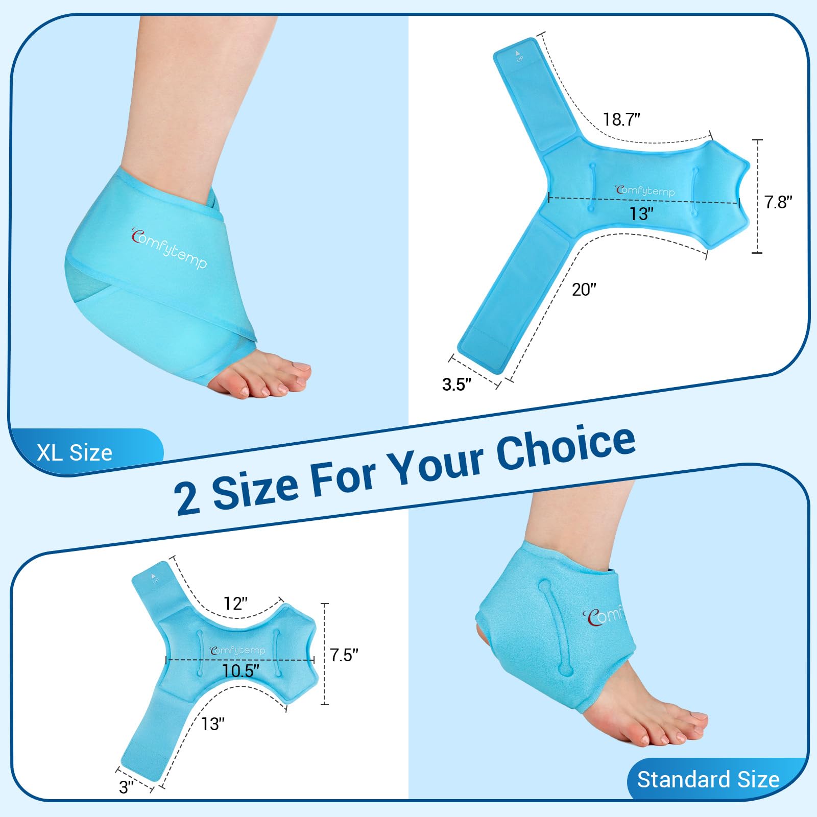 Design tout-en-un Comfytemp XL avec sangles doubles pour maintien sécurisé.