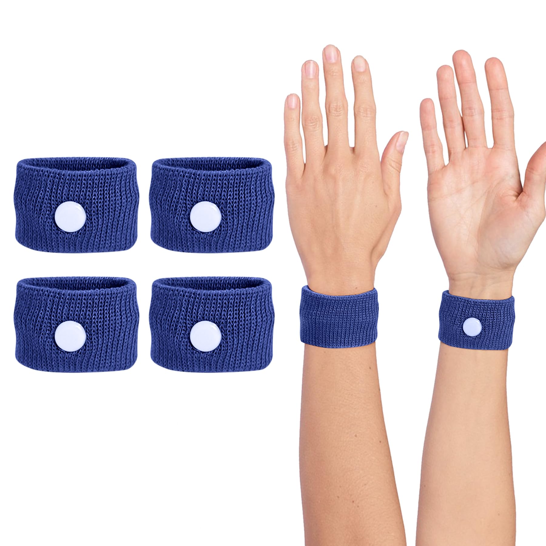 COMFYTHERA bracelet anti-nausée sur le poignet ciblant le point Neiguan pour apaiser les nausées potentielles.