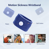 COMFYTHERA bracelet anti-nausée porté sur deux poignets pour une efficacité potentielle lors des trajets.