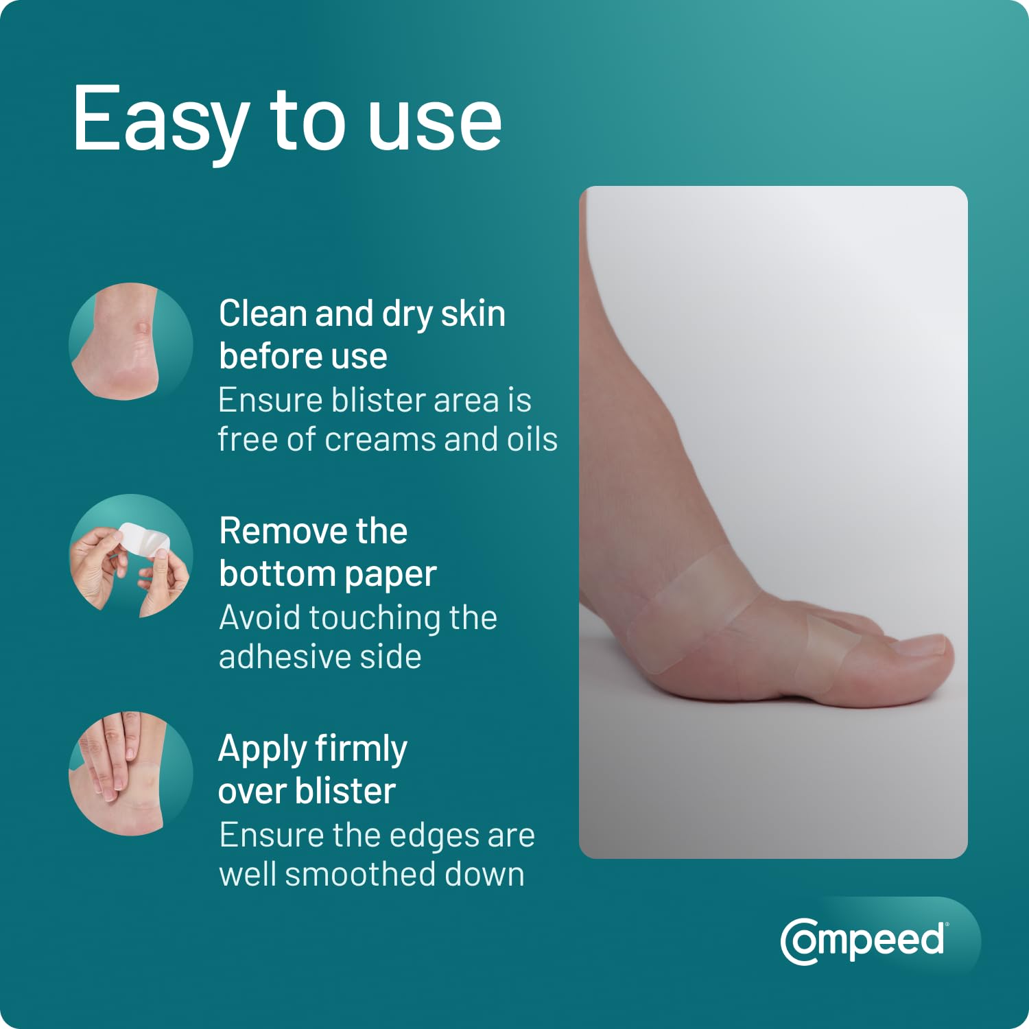 Étui portable Compeed facilite les soins rapides en déplacement.