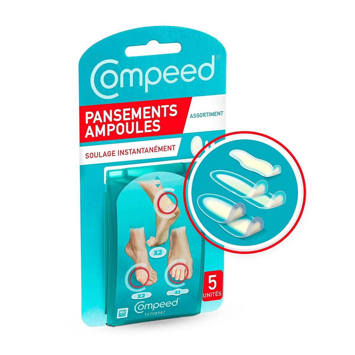 Compeed pansement ampoules talons – coussin protecteur pour réduire les frottements.