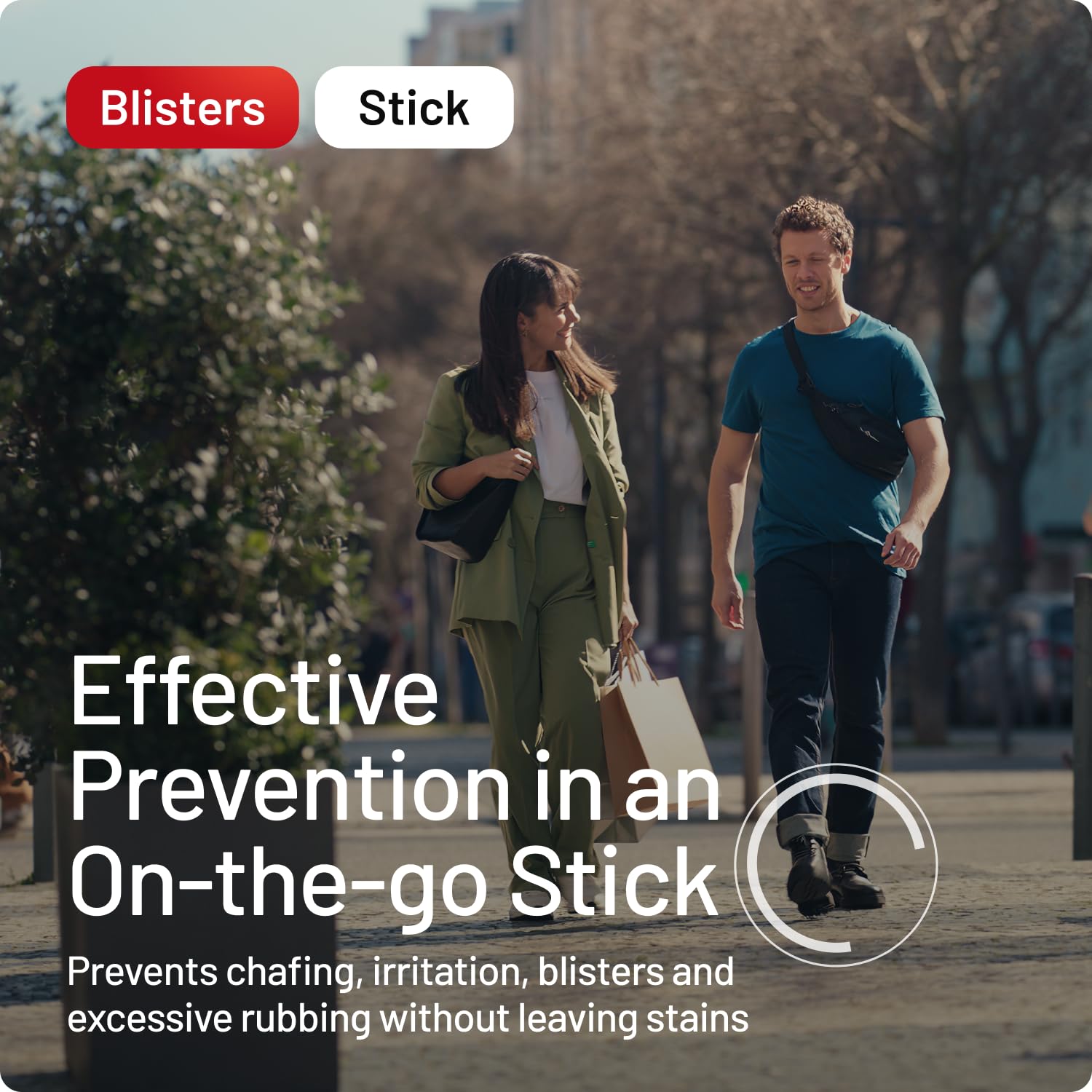 Solution portable: stick Compeed antiampoules se glisse dans la poche.
