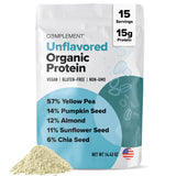 Complement Protéine Végétale Bio sans saveur en sachet, facile à ajouter dans vos recettes.