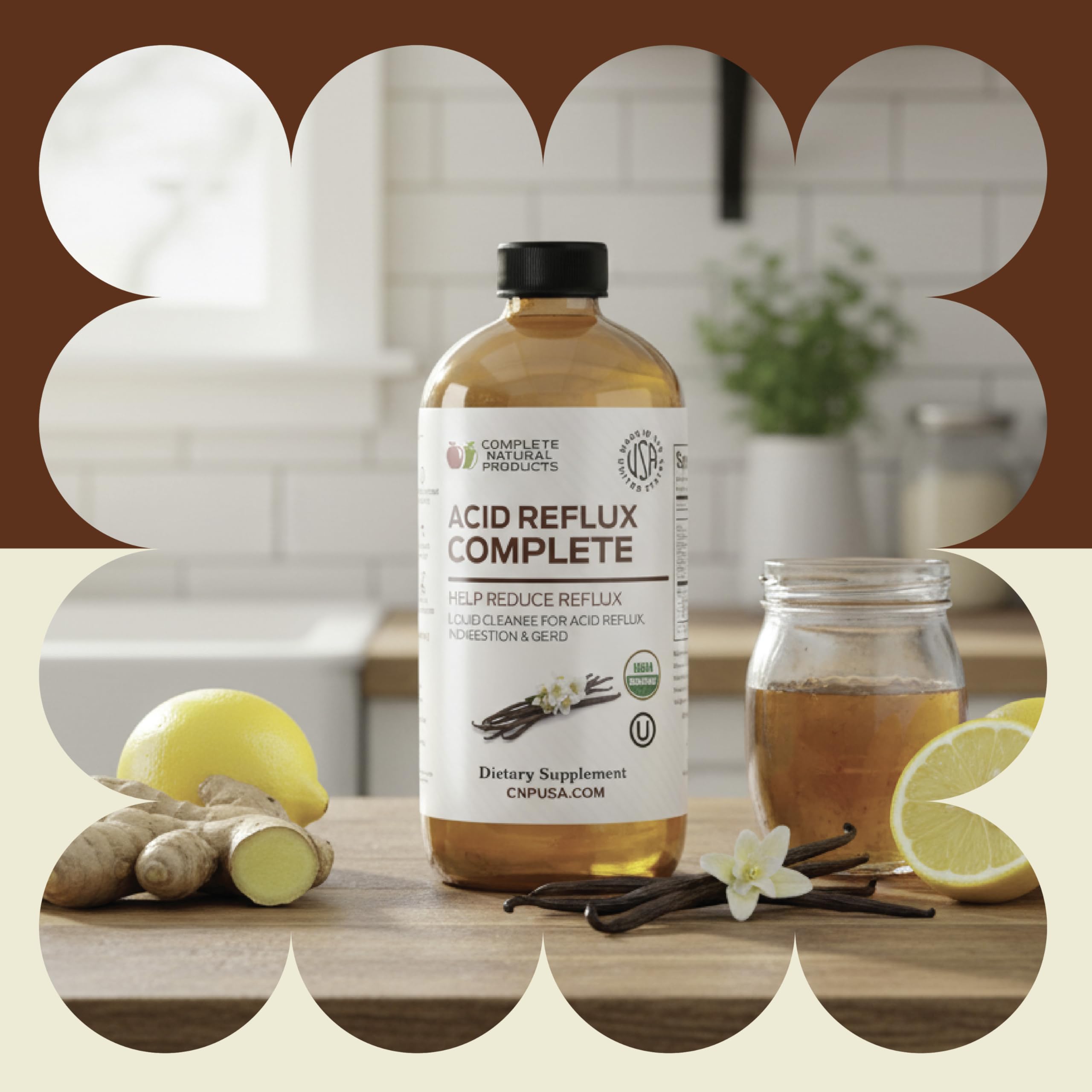 Complete Natural Products aloe-gingembre-ail-vanille liquide – Mélange naturel pour équilibre digestif.