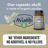 Gros plan sur les capsules ail bio Complete Natural Products.