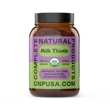 Capsules chardon-marie Complete Natural Products dans une bouteille en verre, pratique et naturel.