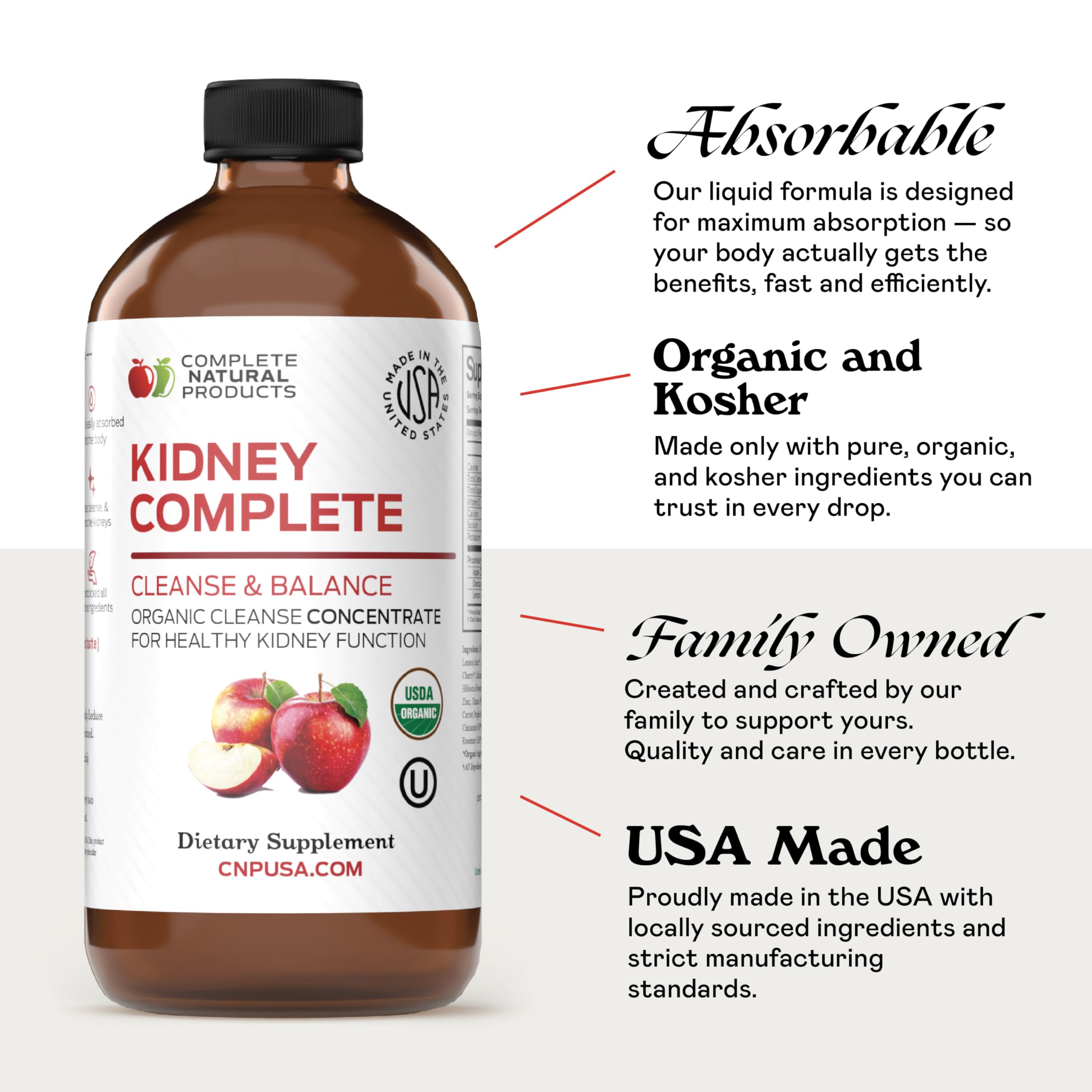 Complete Natural Products Kidney Complete: citron frais dans la bouteille.