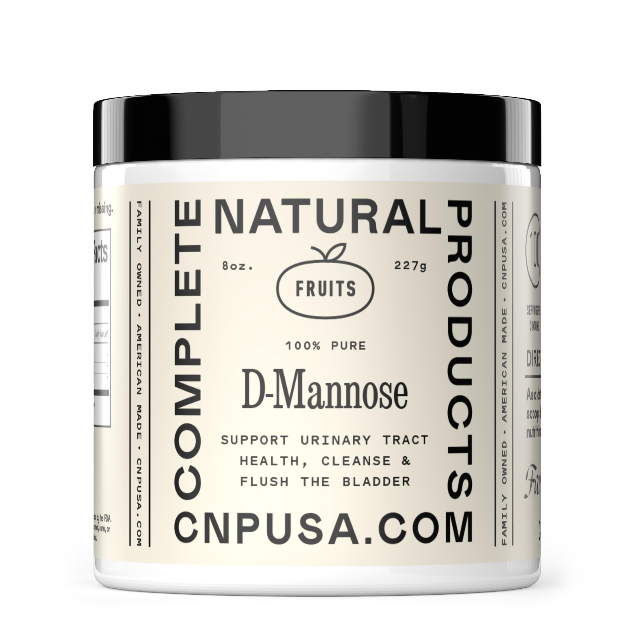 Complete Natural Products D Mannose, bouteille 8 onces, soutien quotidien des voies urinaires.