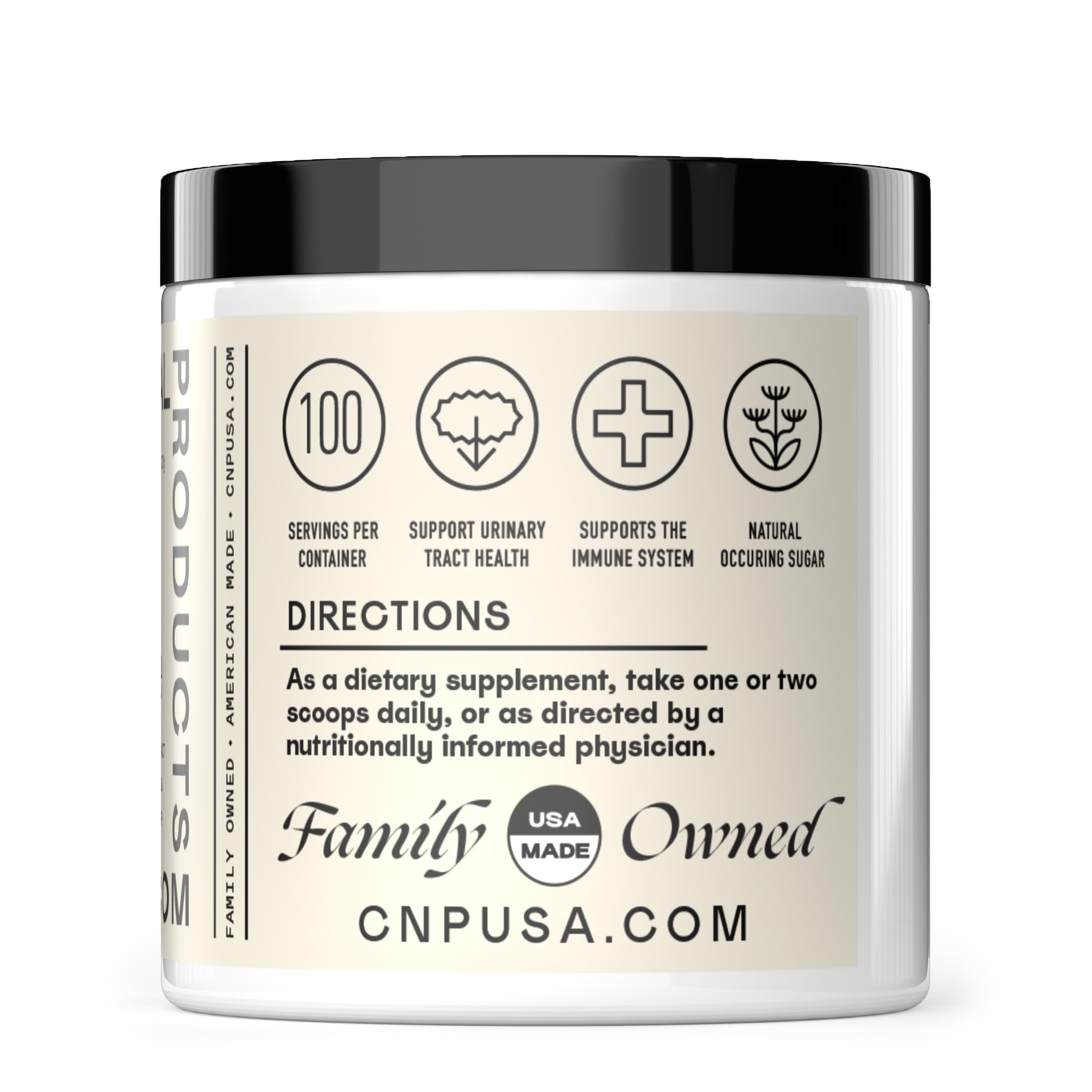 Complete Natural Products D Mannose, pelle de mesure pratique pour dosages simples.