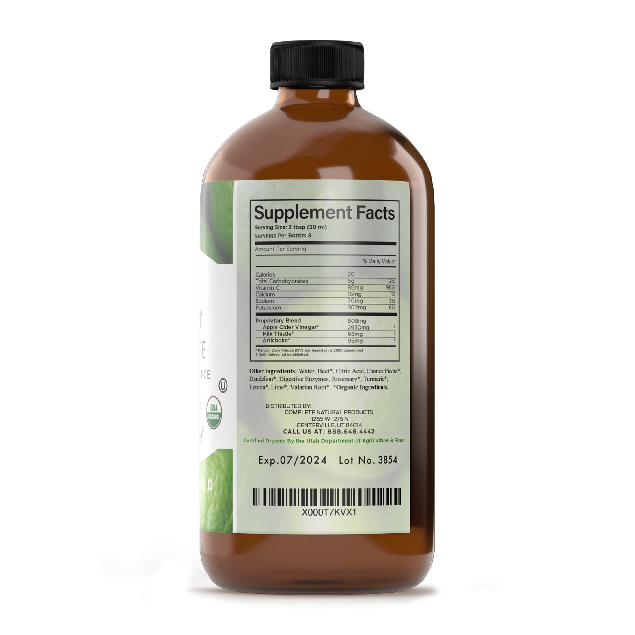 Complete Natural Products Liver Complete: etiquette bio-organique visible sur l'emballage.