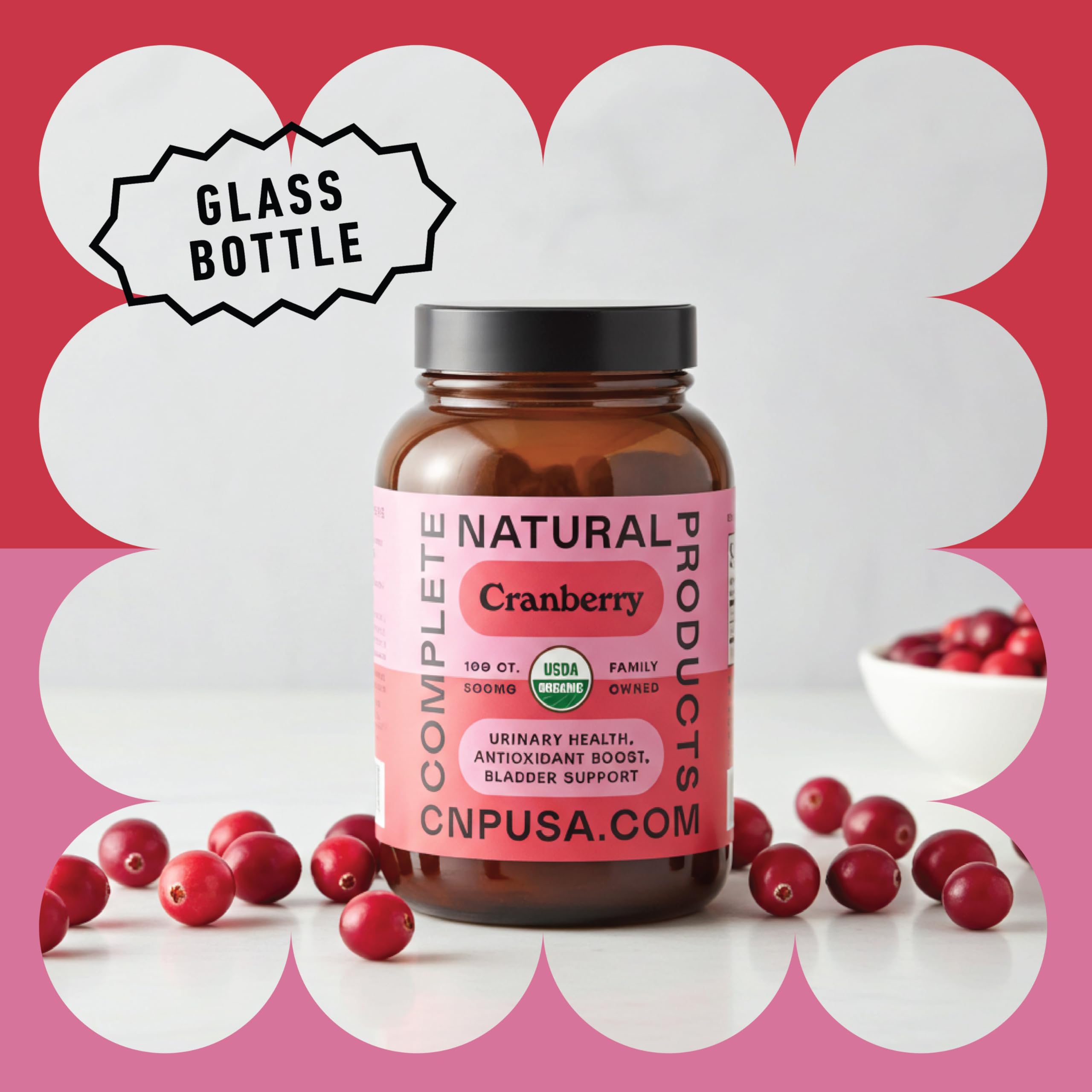 Étiquette Complete Natural Products fabriqué aux États-Unis, assurance qualité.