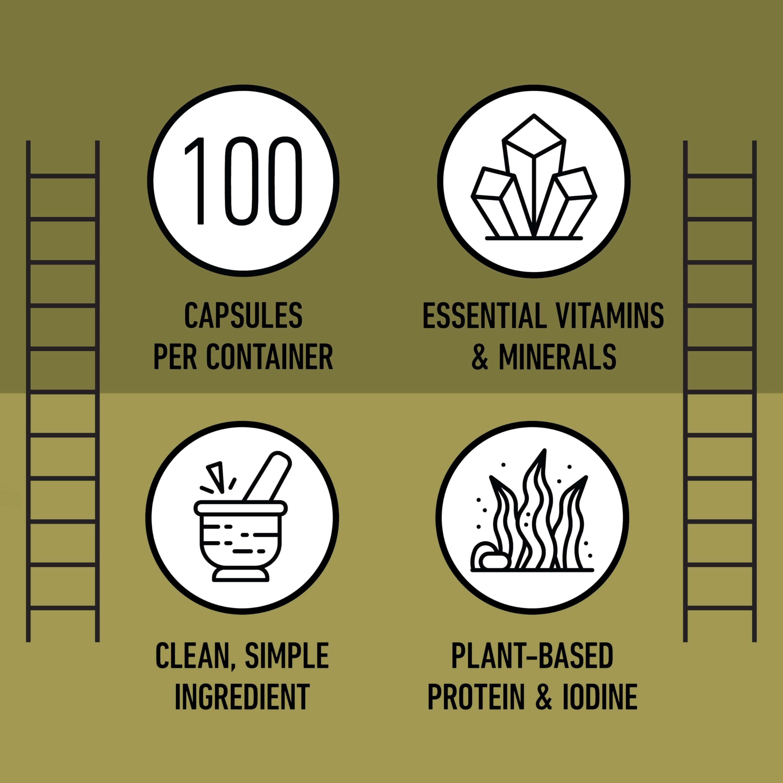 Complete Natural Products gélules végétariennes algue islandaise, sans ingrédients animaux.