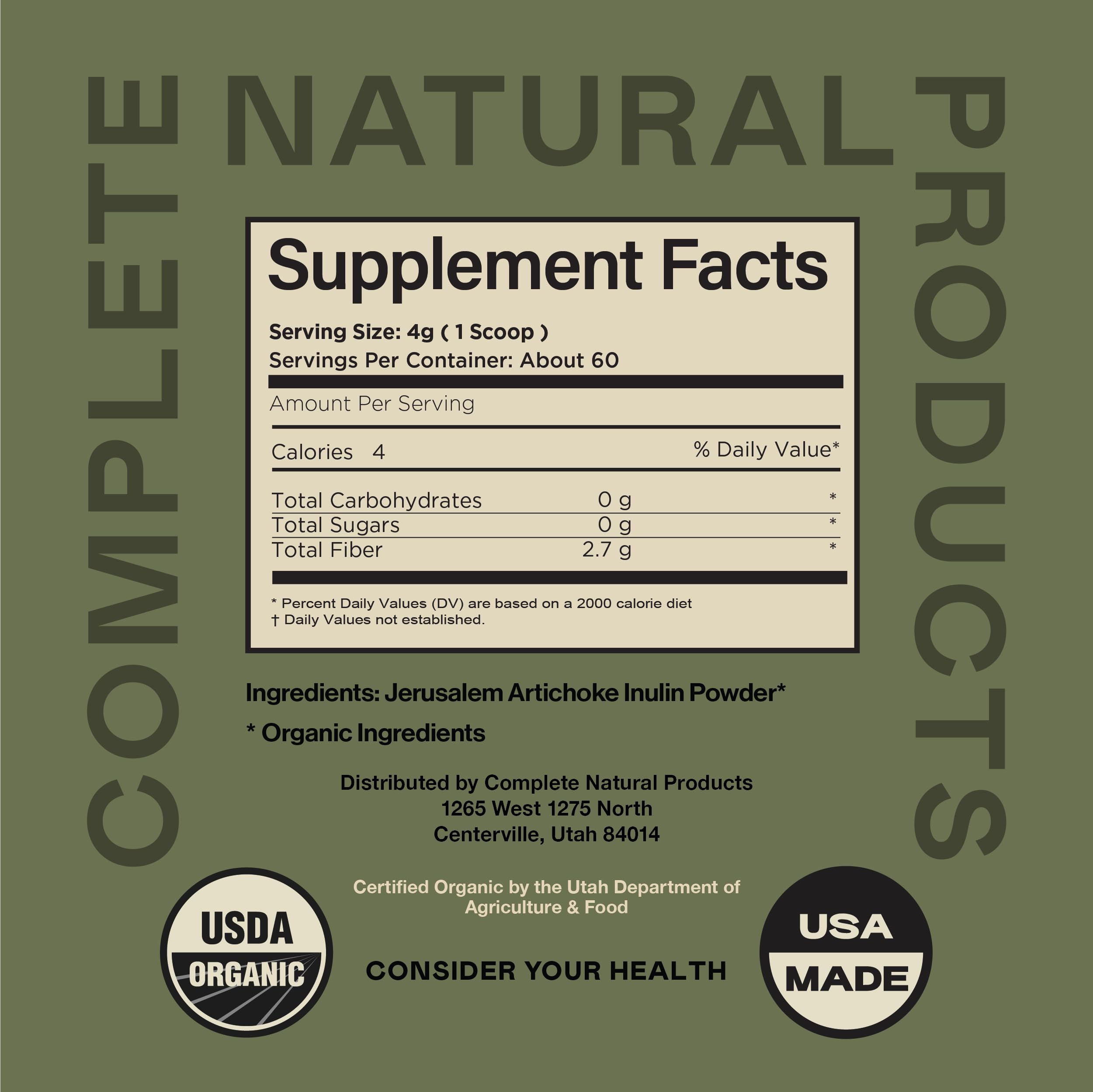 Complete Natural Products Inuline bio poudre — dissolution rapide dans l'eau