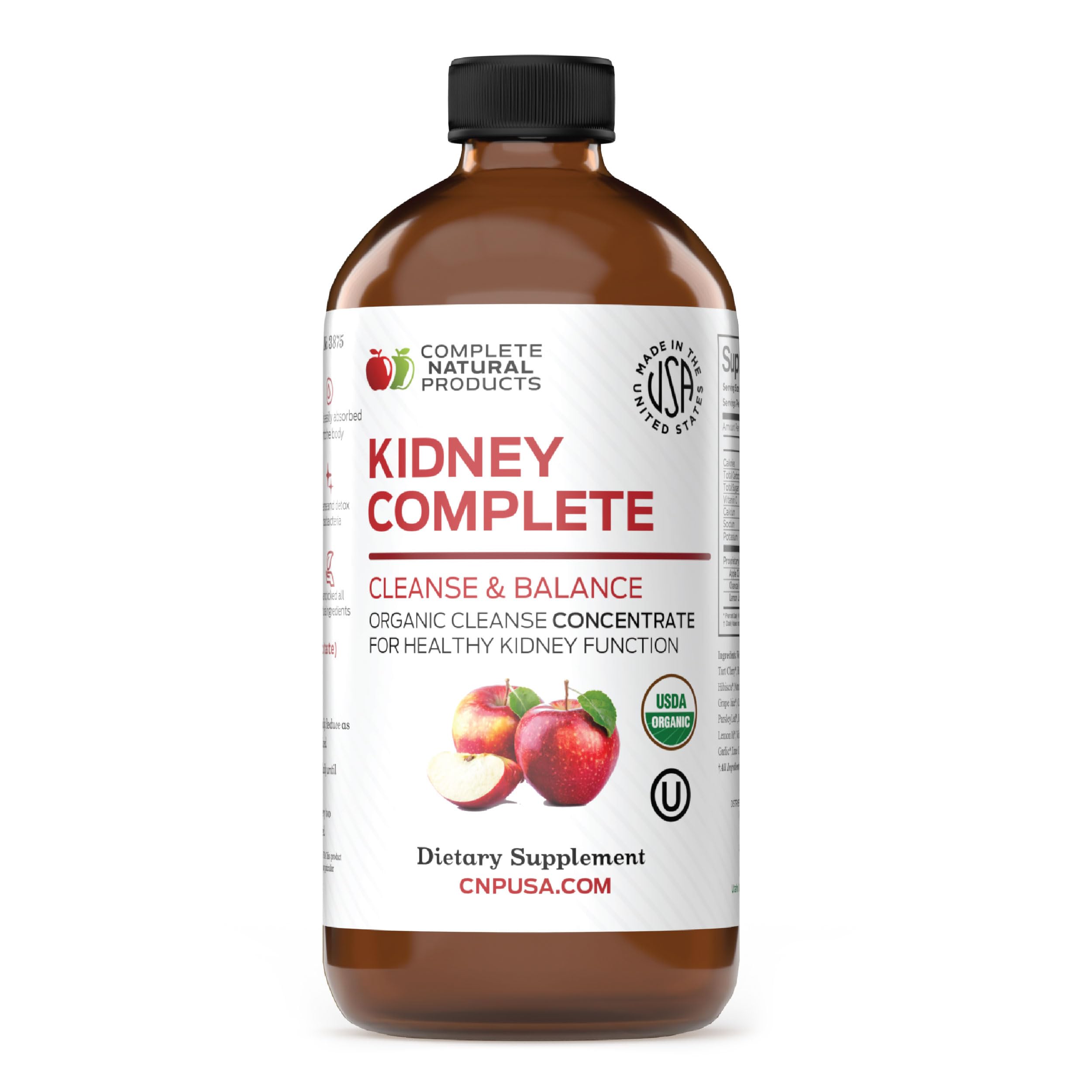 Complete Natural Products Kidney Complete, bouteille liquide prête à l'emploi pour un soutien rénal potentiel.
